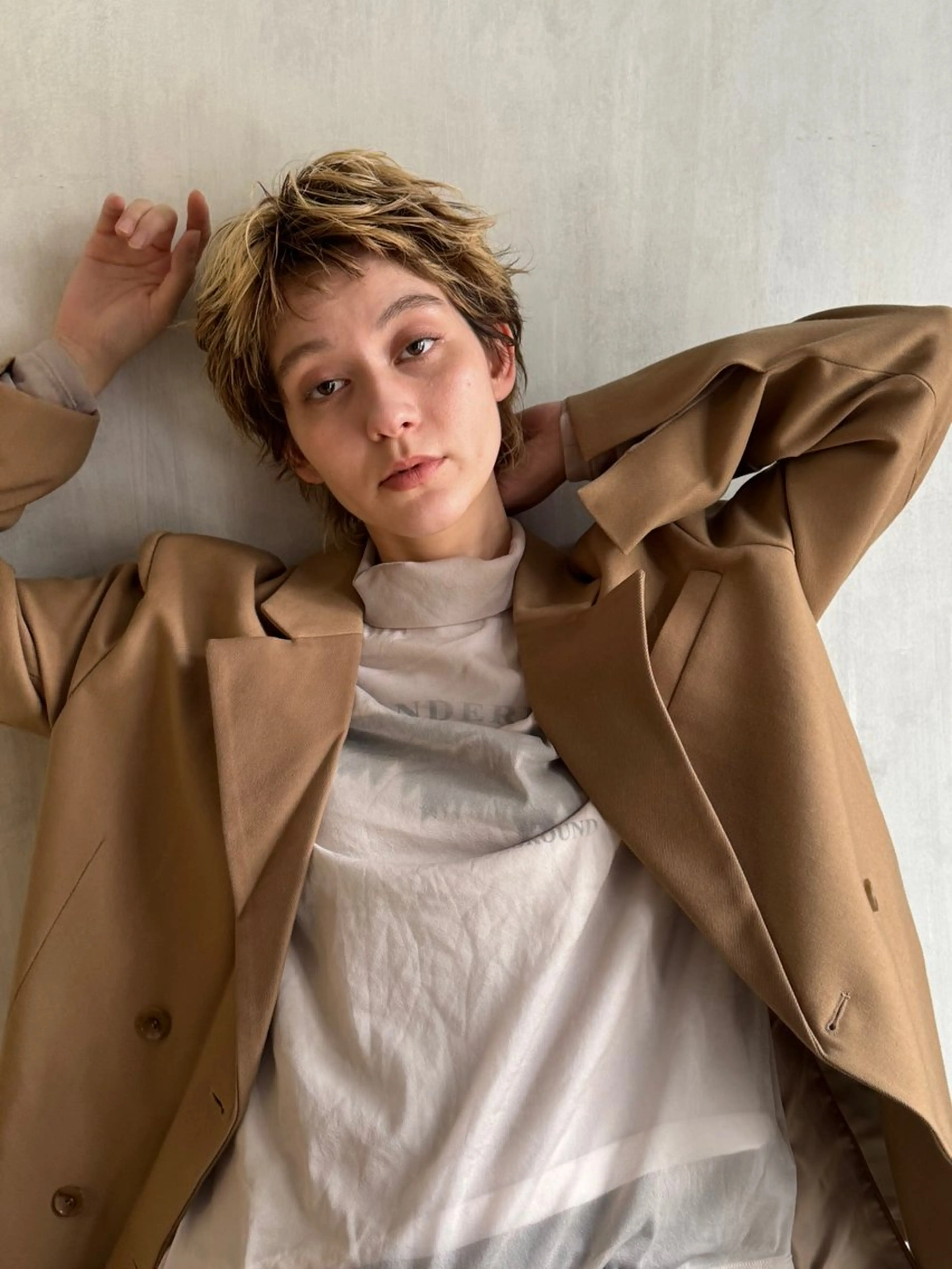 ショート カラー ブリーチ デザインカラー ハイライトカラー ハイライト ショートヘア カット ヘアカラー ケアブリーチ/ 古川晴輝のヘアスタイル