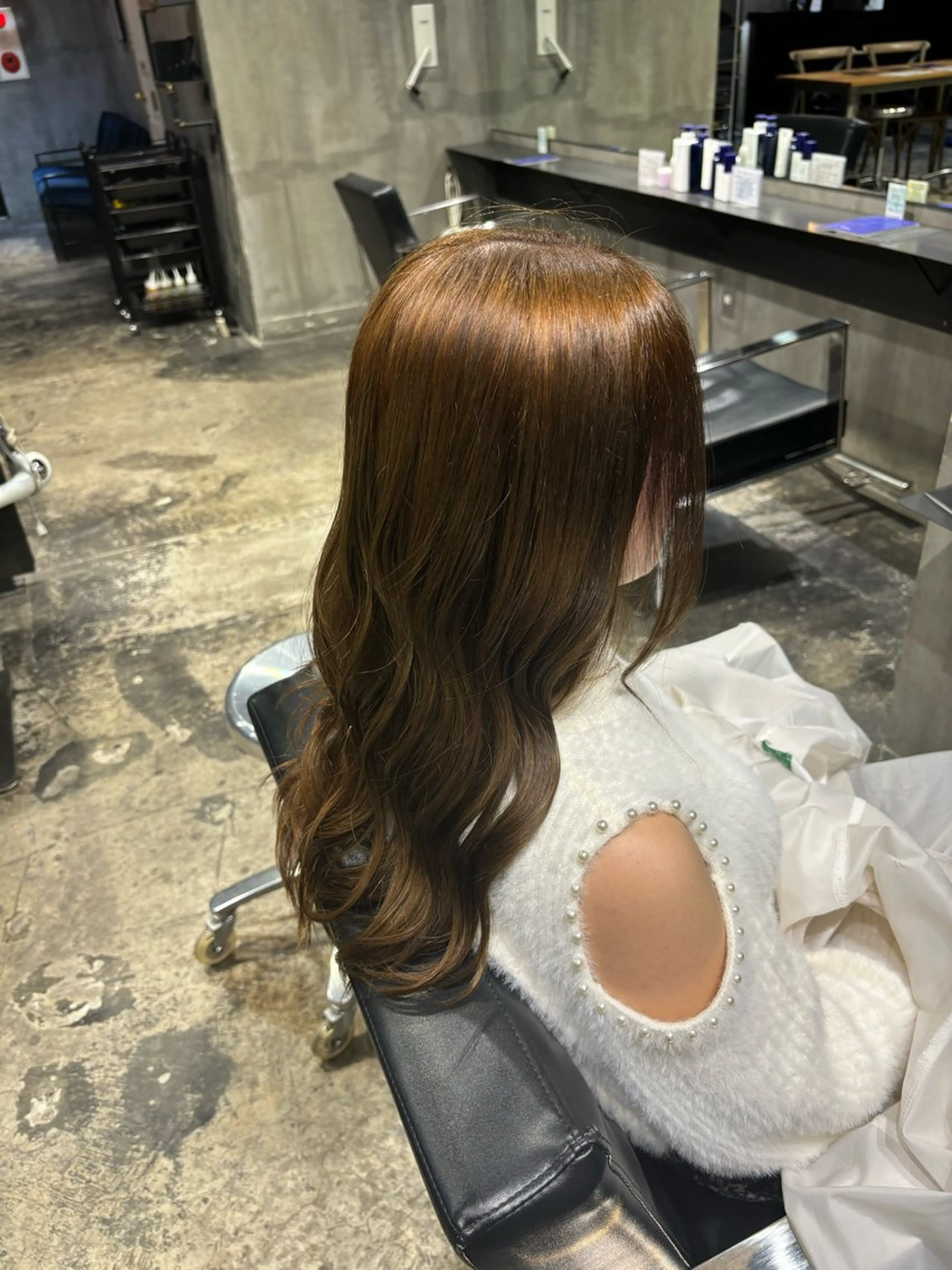 ロング カラー ブリーチ ブリーチなしカラー 川尻 竜正のヘアスタイル