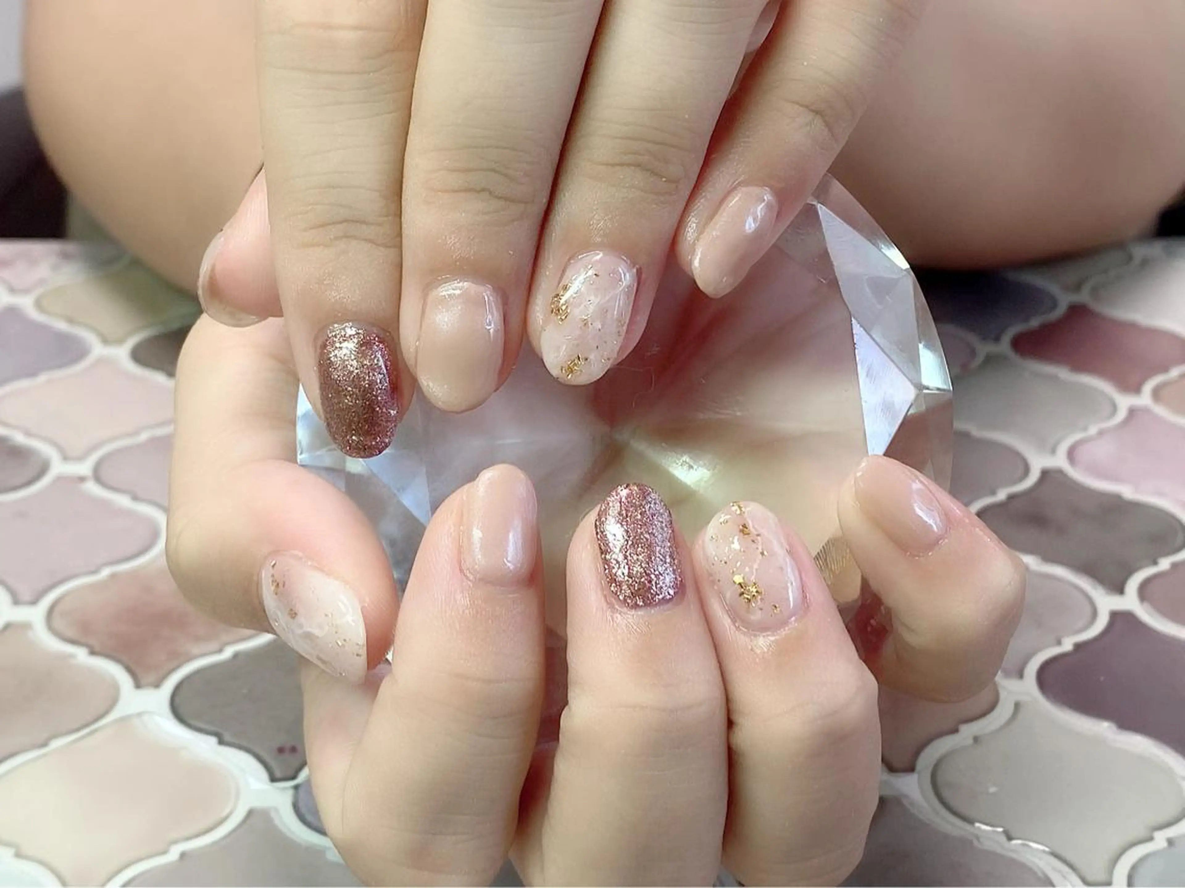 ネイル 痛ネイル/ワンホン/ フィルイン/長さだしのネイルデザイン