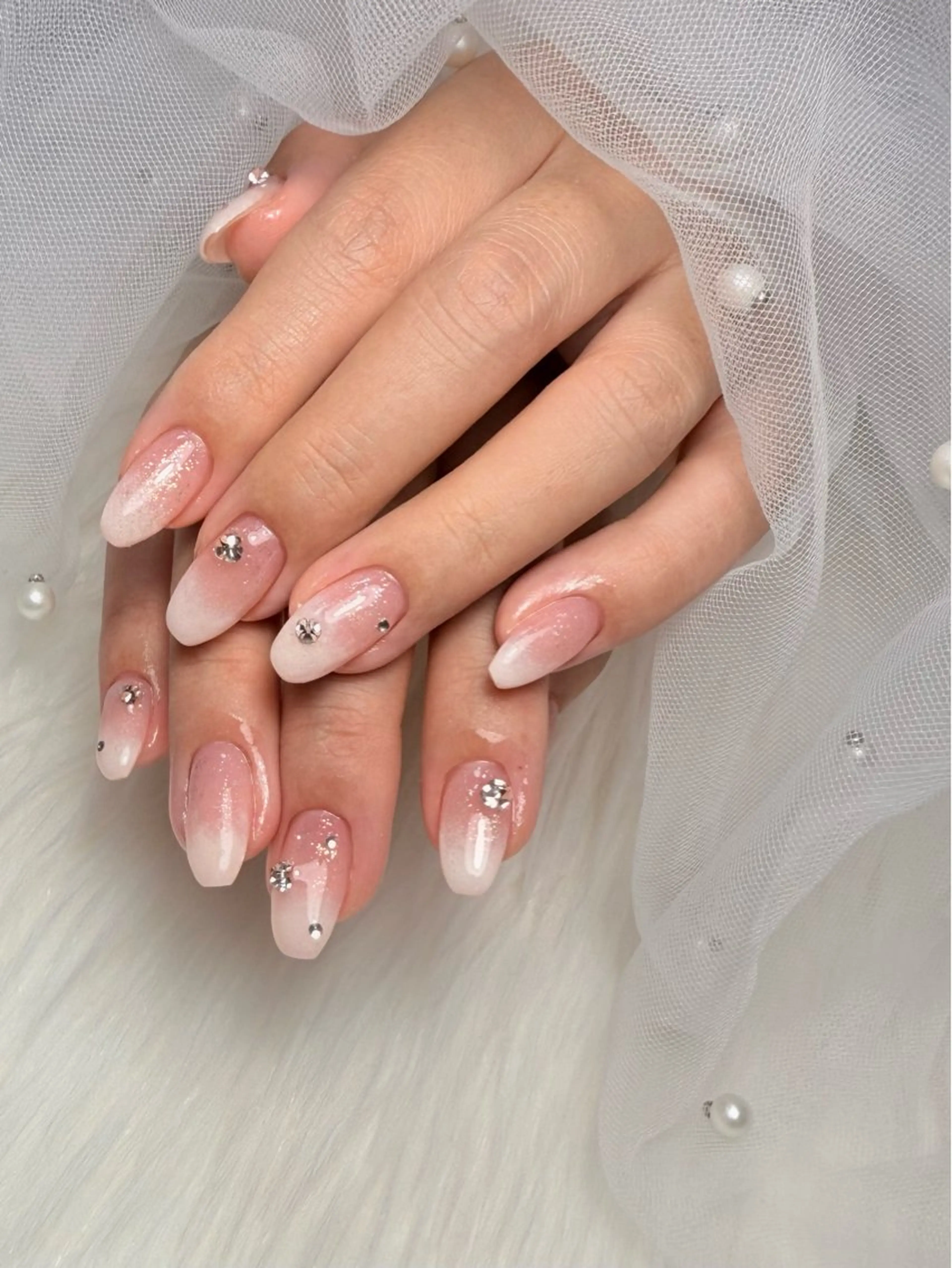 ミディアム 韓国風ヘア ハンドネイル 🌹Belle Nail🌹のネイルデザイン