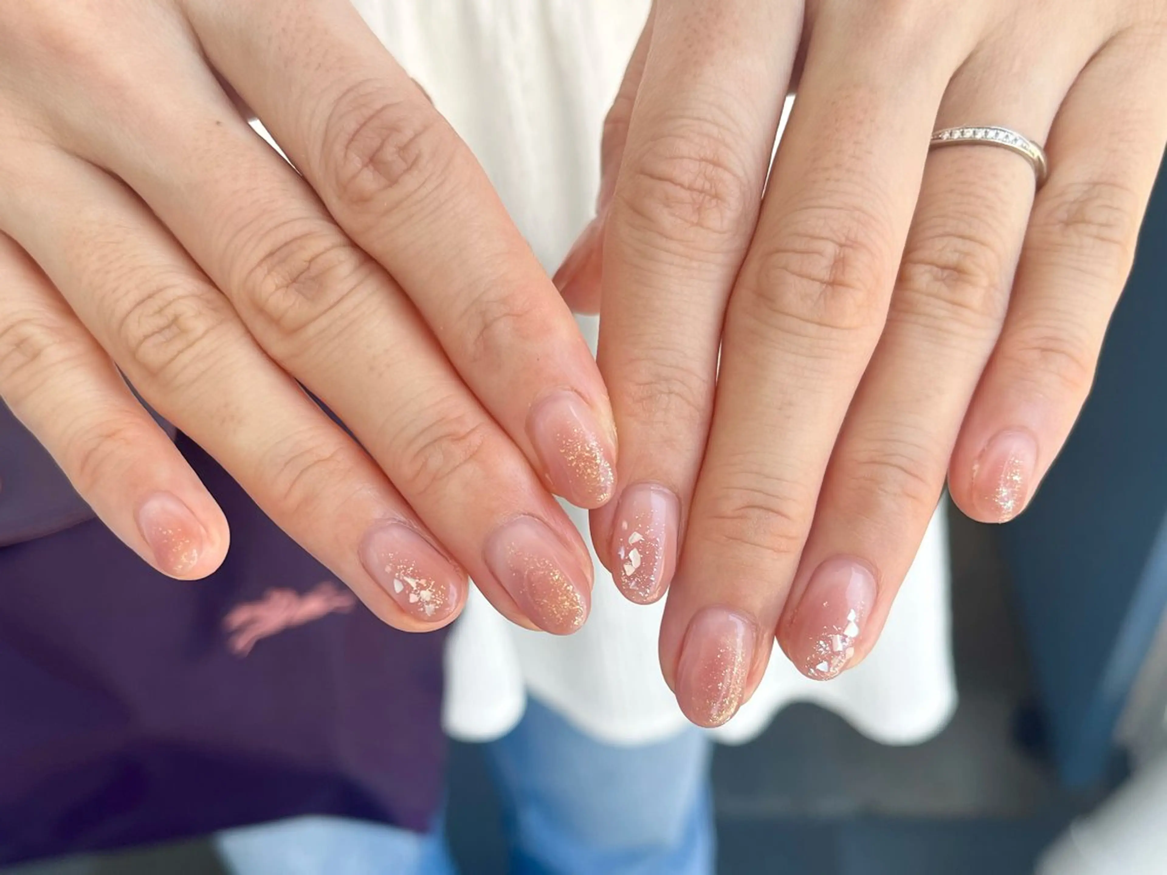 ネイル オーロラネイル フットネイル フレンチネイル ジェルネイル マグネットネイル kiki nail たまプラーザのネイルデザイン