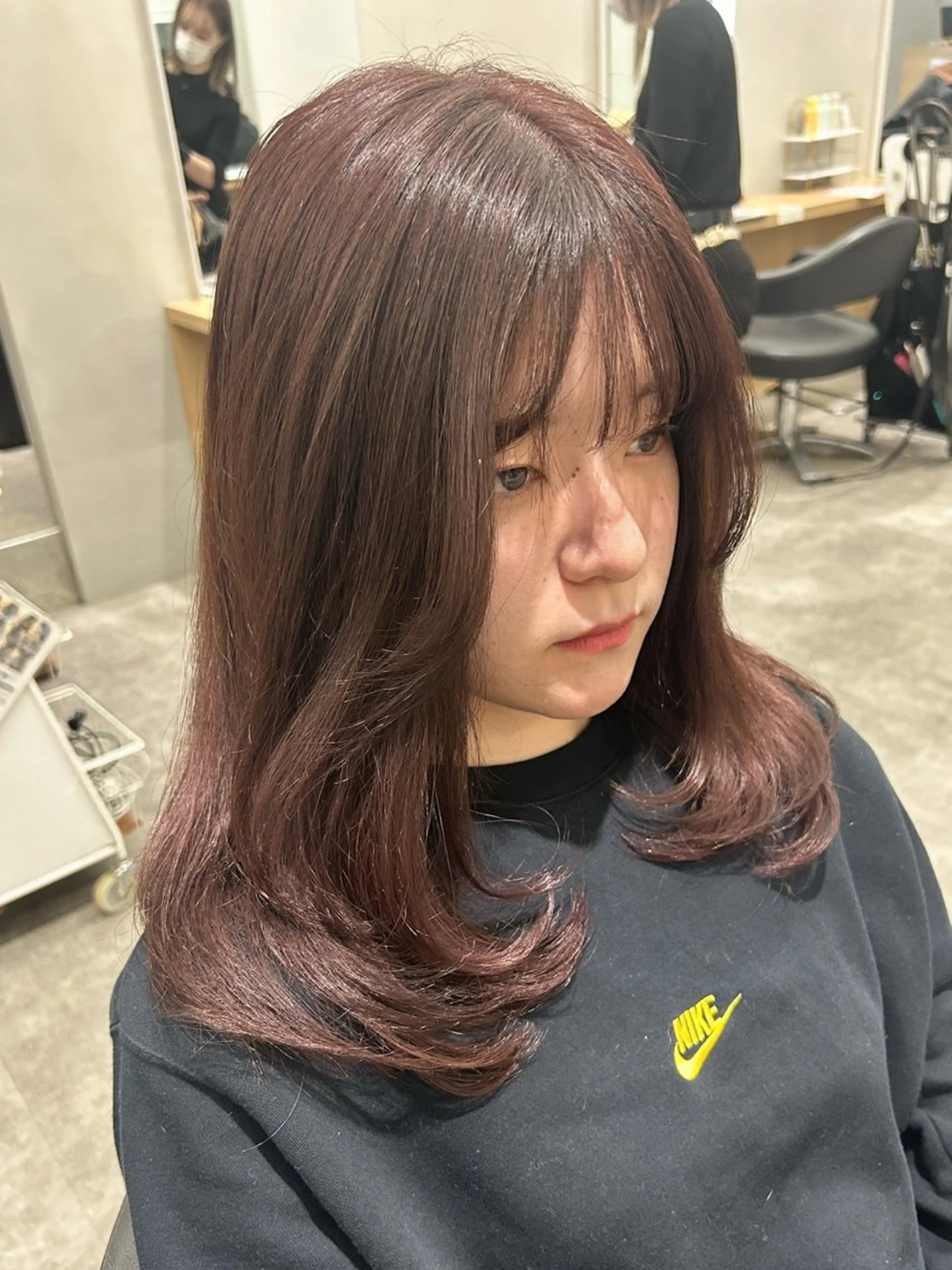 ミディアム カラー ブリーチ ラベンダーカラー ブリーチなしカラー Lien by kiitos所属・韓国ヘア×レイヤー カット/上田丈也のヘアスタイル