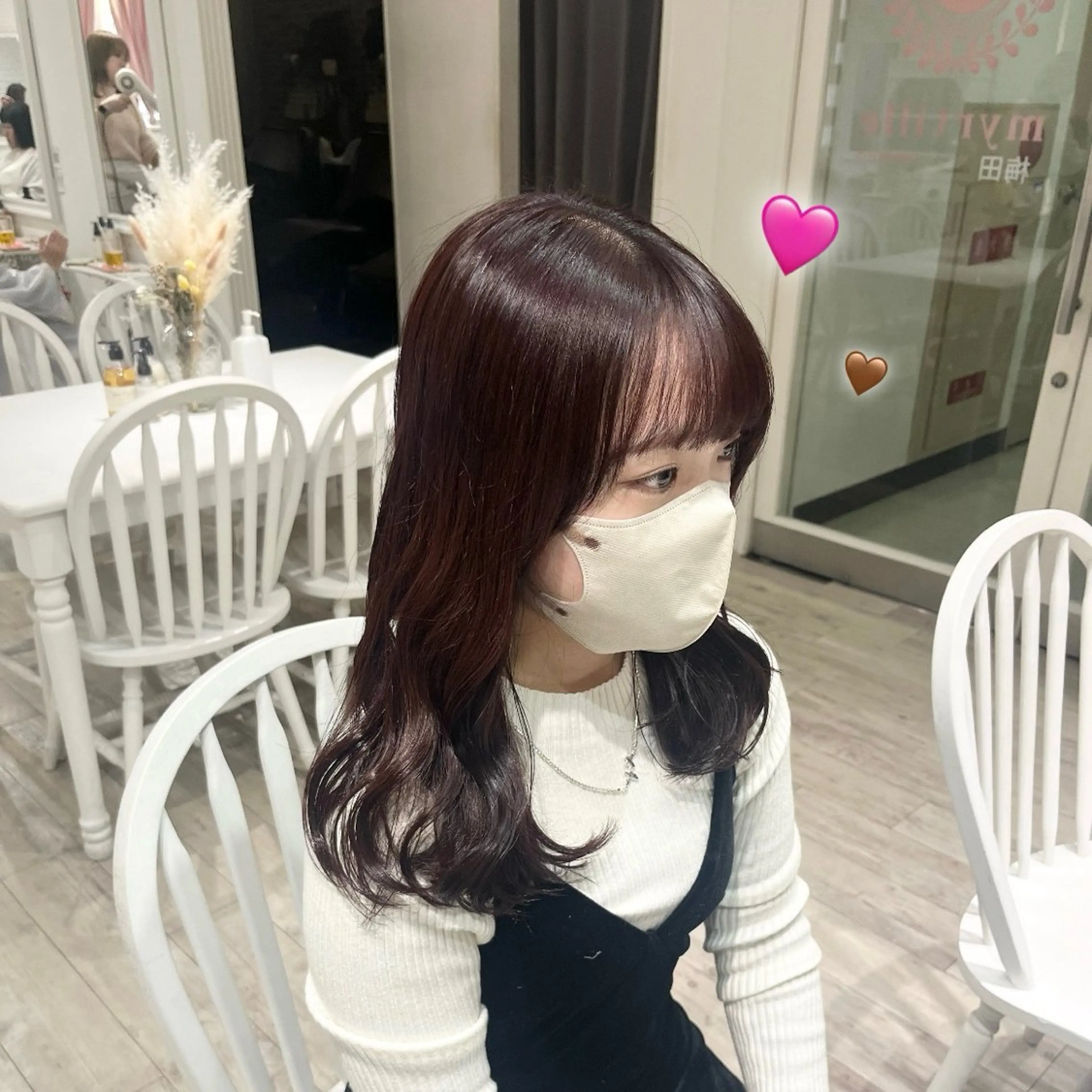 セミロング ラベンダーブラウン ピンクラベンダー miku୨୧˖* 透明感モテカラーのヘアスタイル