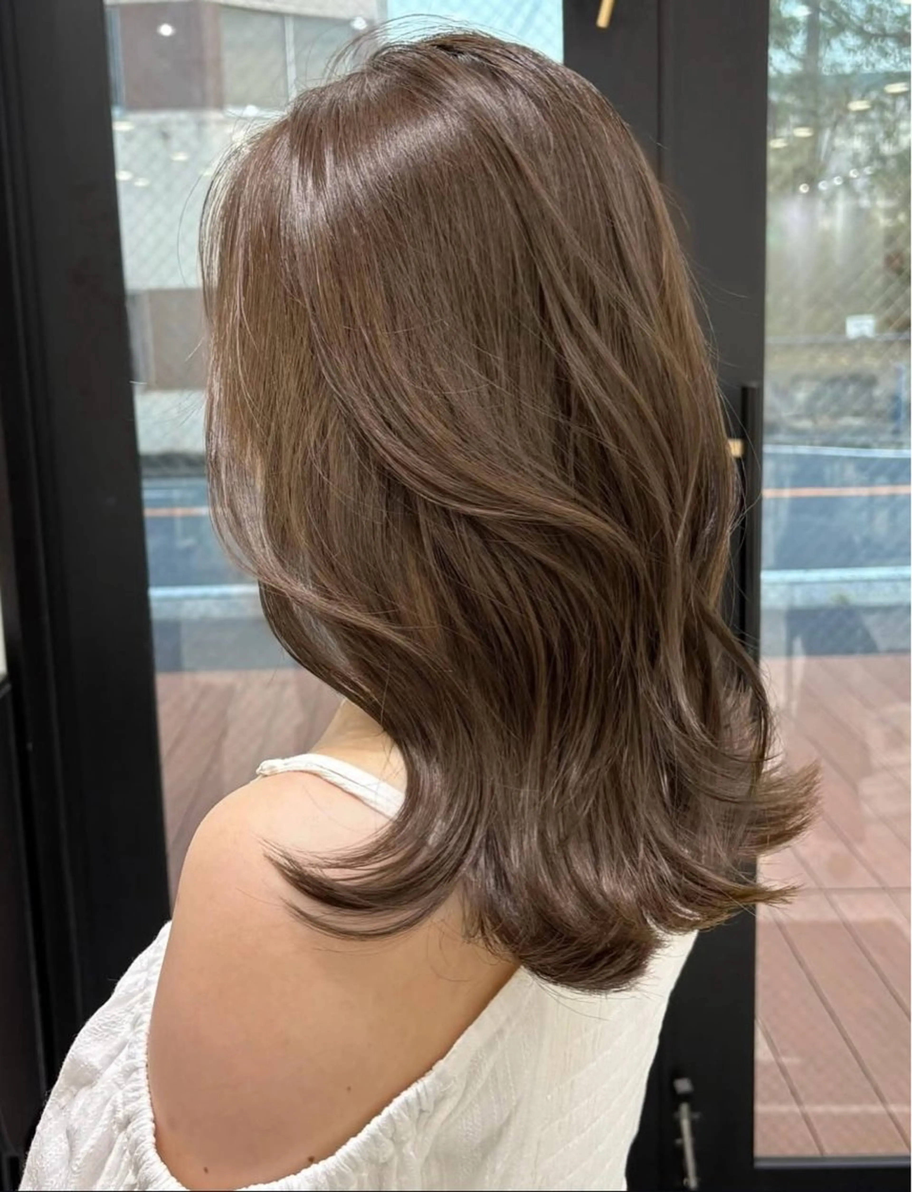 セミロング レイヤーカット 小顔レイヤーカット/ 似合わせヘア/まなみのヘアスタイル