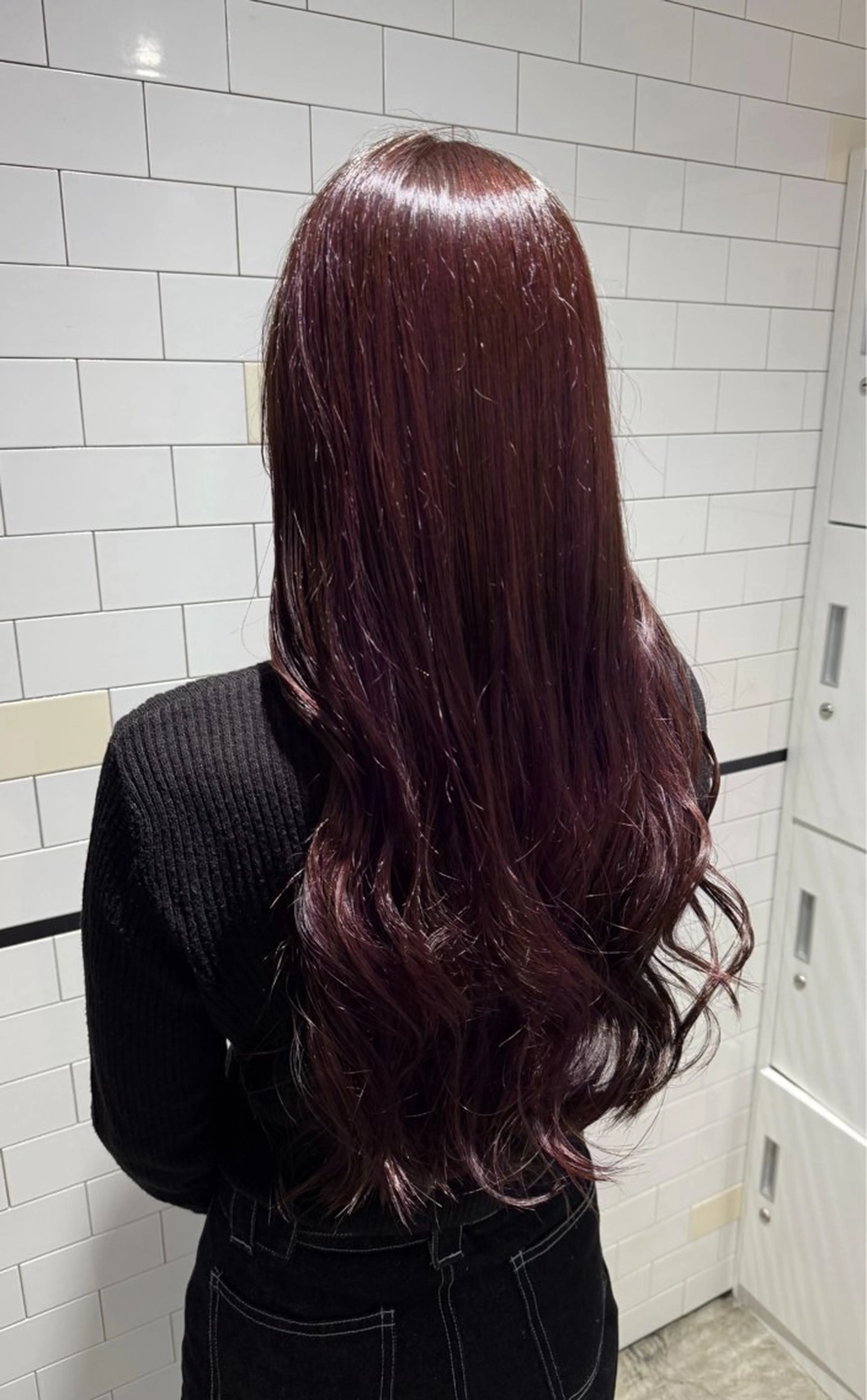 ロング ピンクブラウン ヘアカラー カワダ リュウセイのヘアスタイル