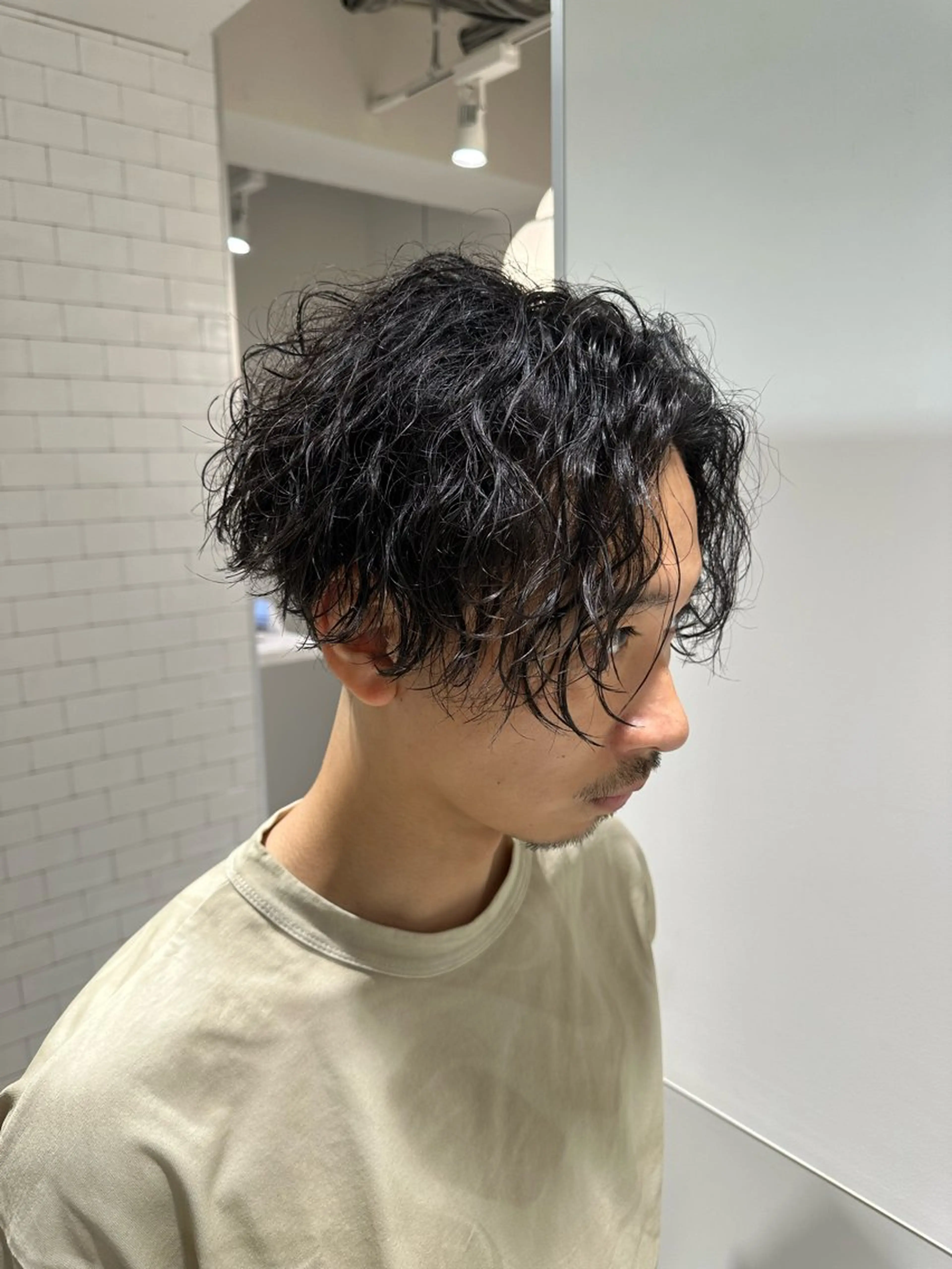 ミディアム パーマ メンズ カット パーマ トリートメント メンズ専門 Stylist吉川のヘアスタイル
