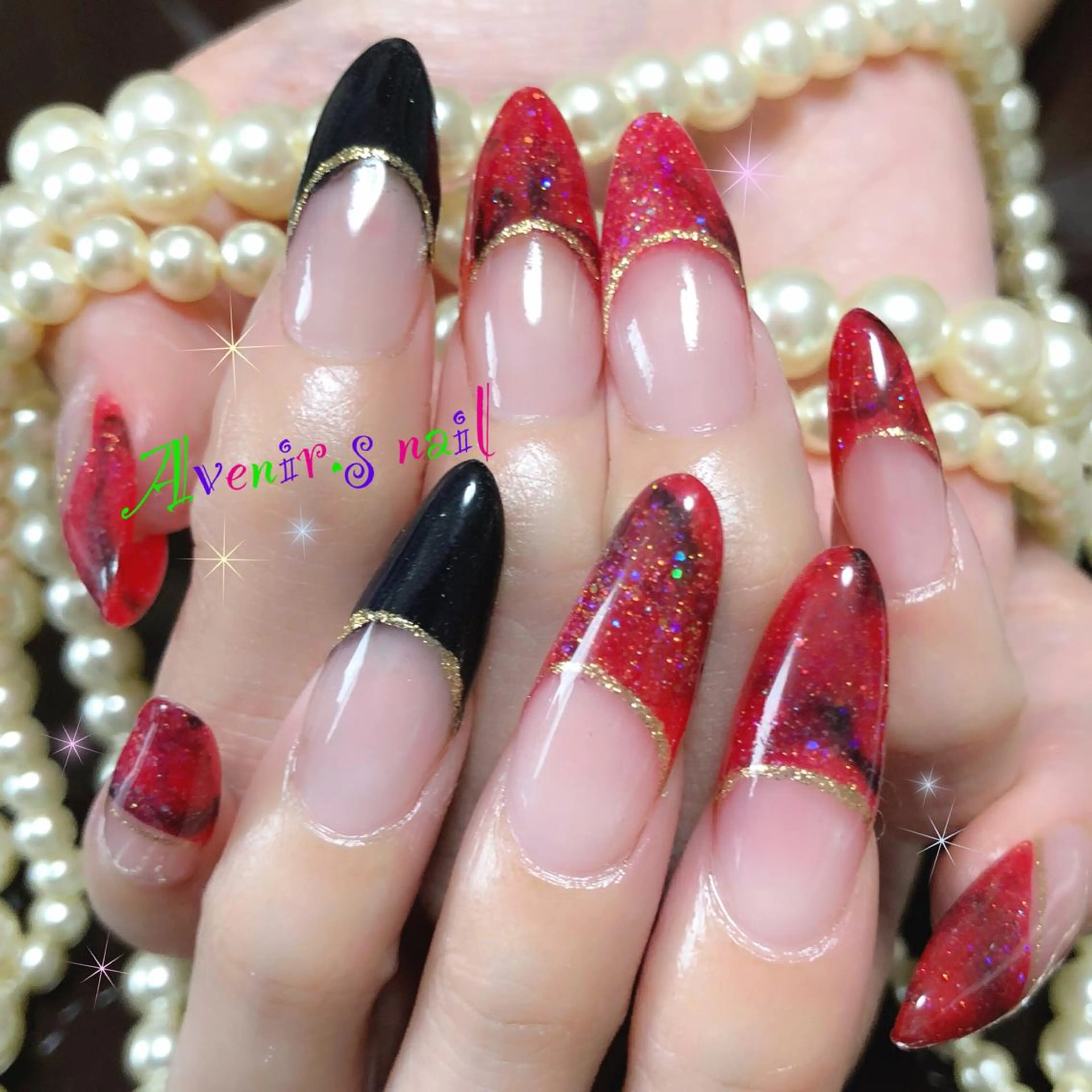 ネイル 大理石ネイル(マーブル) スカルプネイル Home Salon Avenir.のネイルデザイン