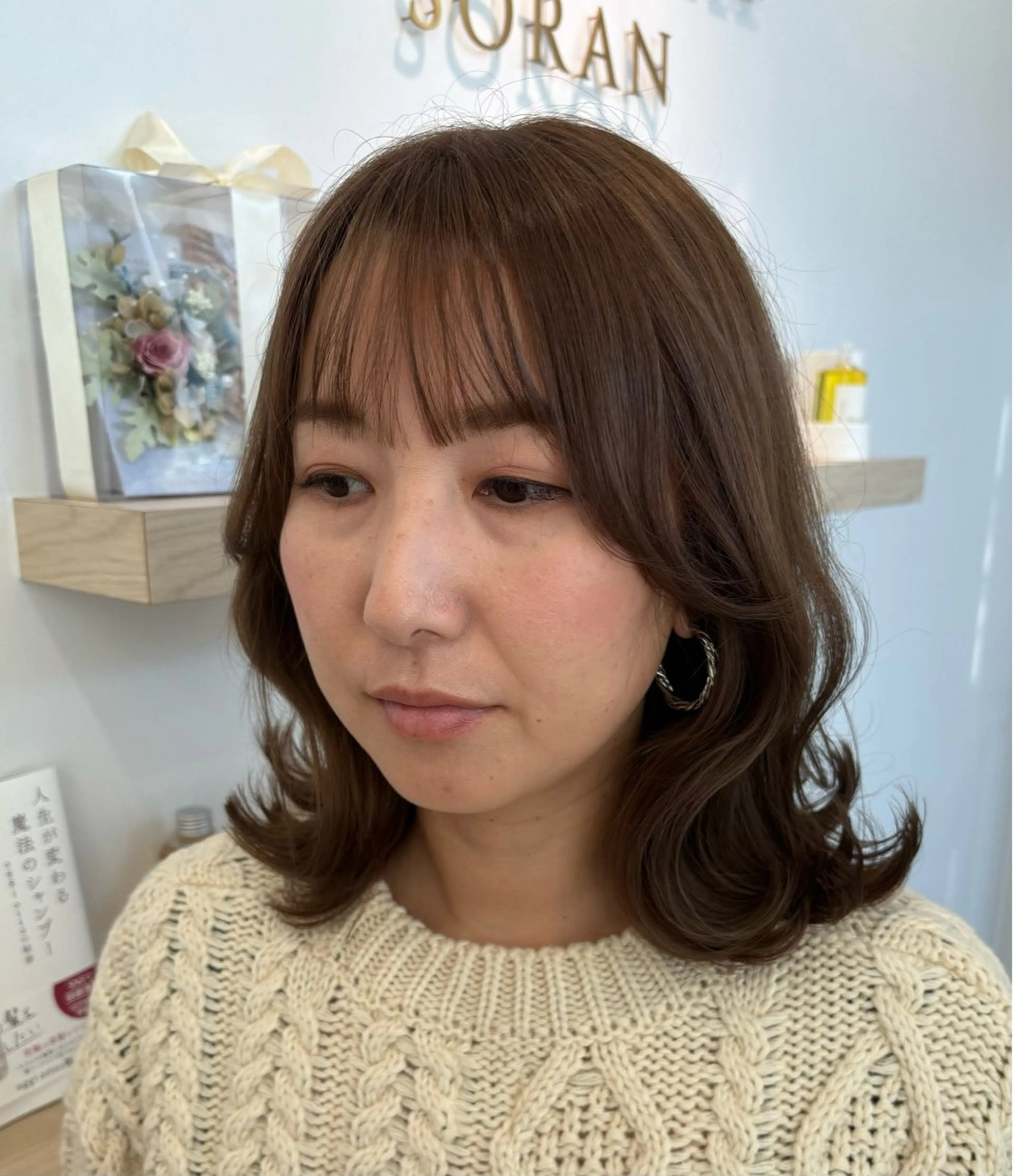 ミディアム カラー メンズカット ボブ/米崎駿也のヘアスタイル