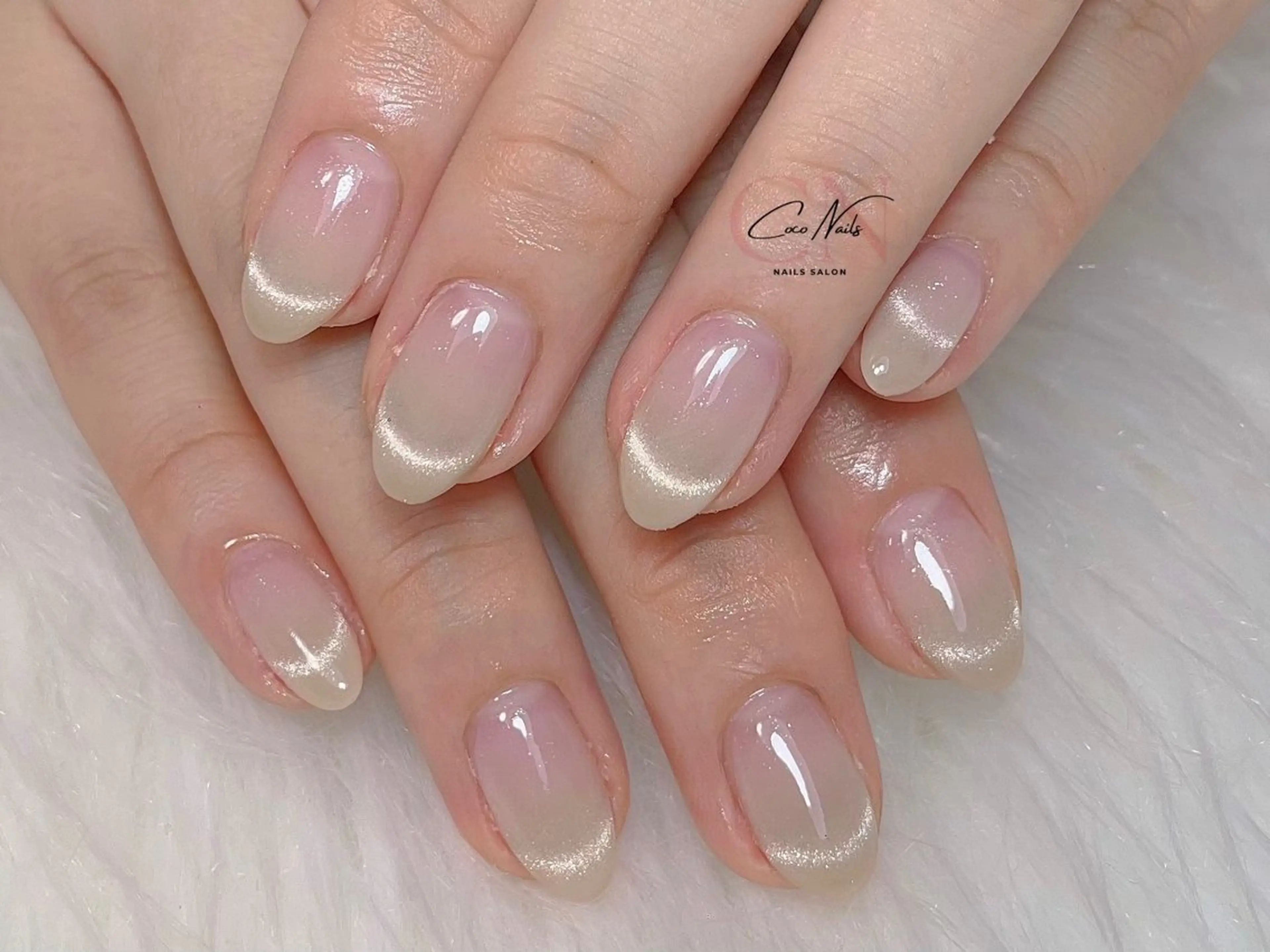 ネイル アートネイル フレンチネイル ジェルネイル 韓国ネイル マグネットネイル 波 なみのネイルデザイン