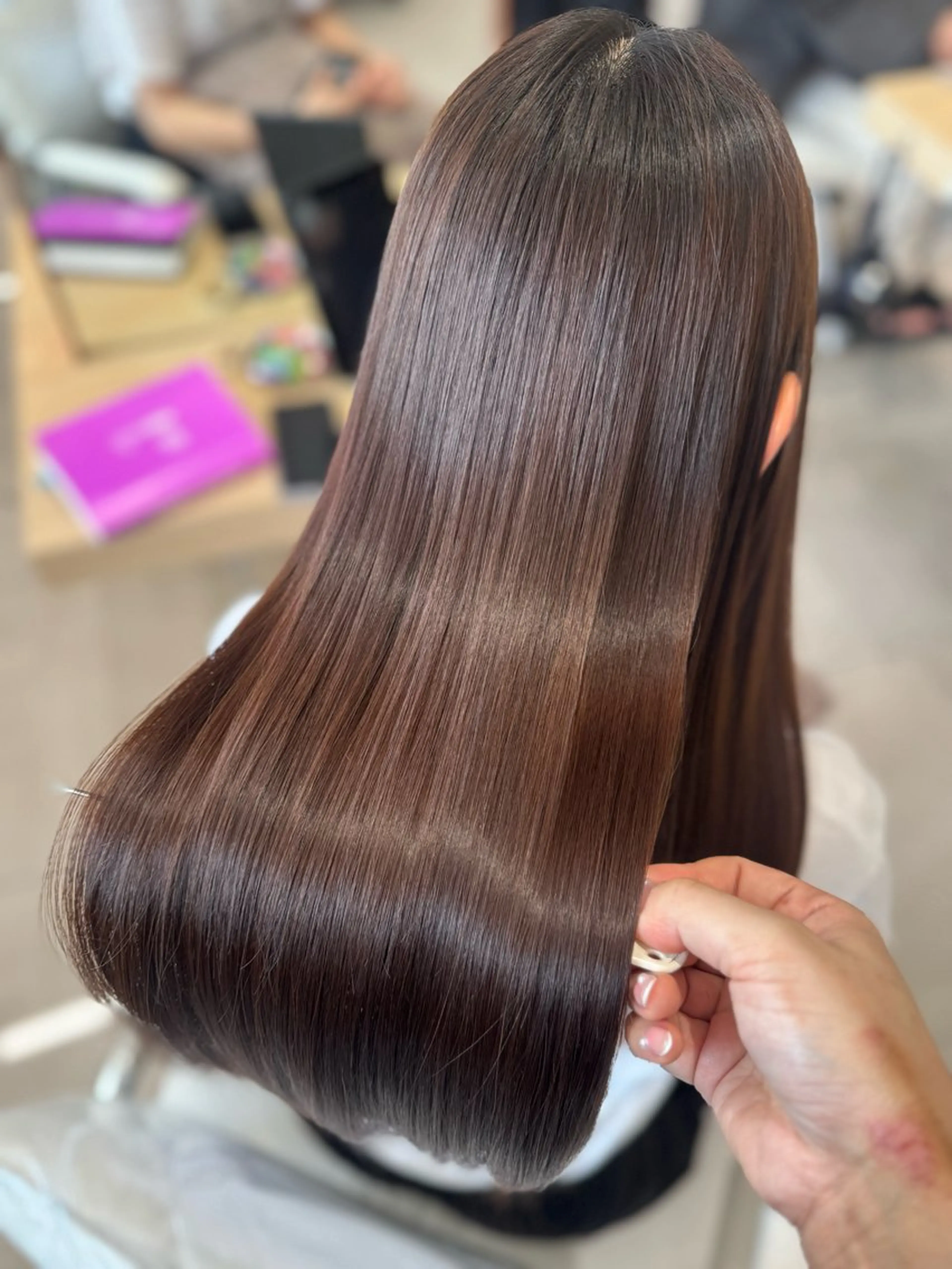 ロング カット 縮毛矯正 トリートメント 京都河原町 髪質改善🌛‧˚花綸のヘアスタイル