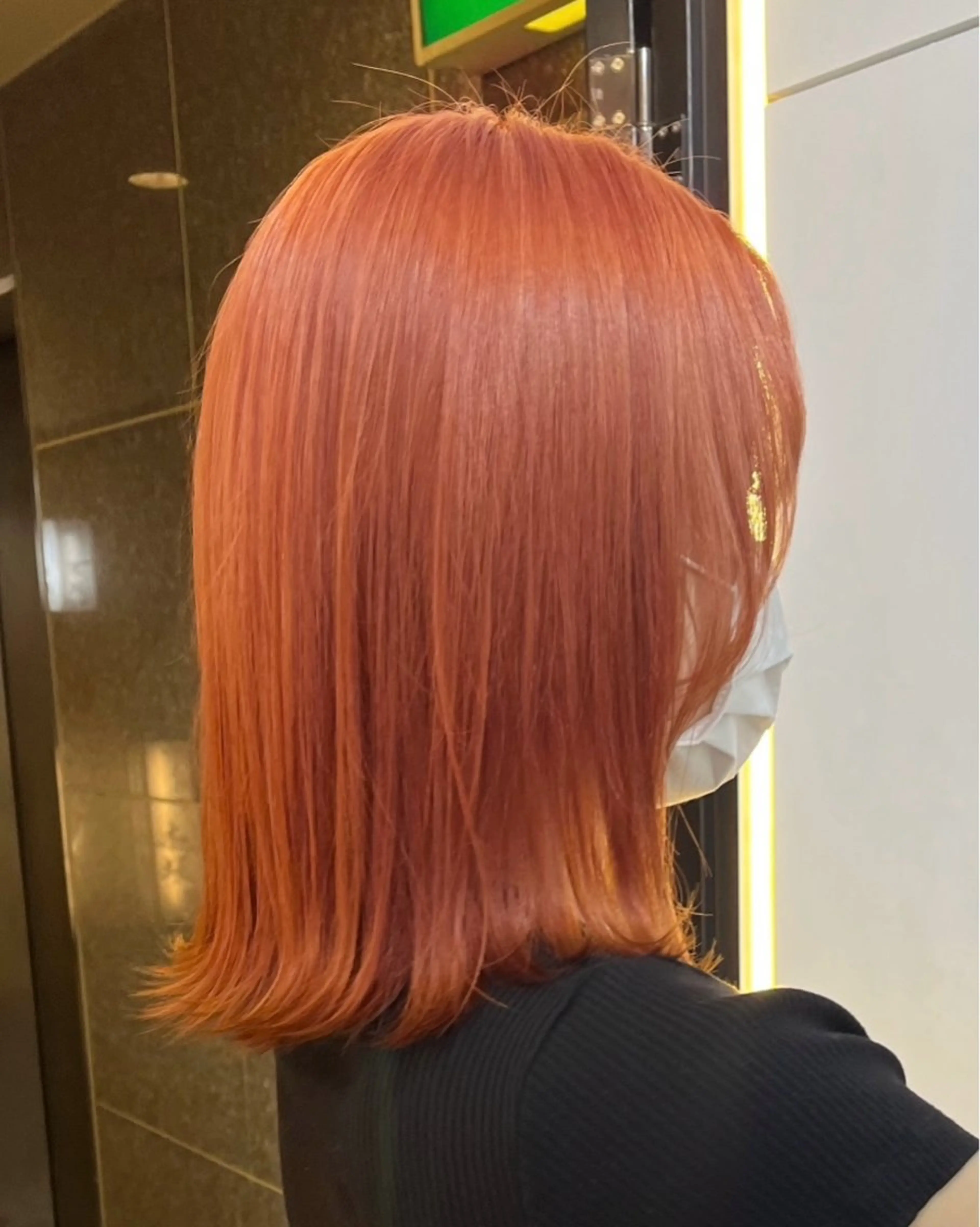 ミディアム カラー オレンジ カット ヘアカラー トリートメント 暖色/まろベージュ/ シカタユウカのヘアスタイル