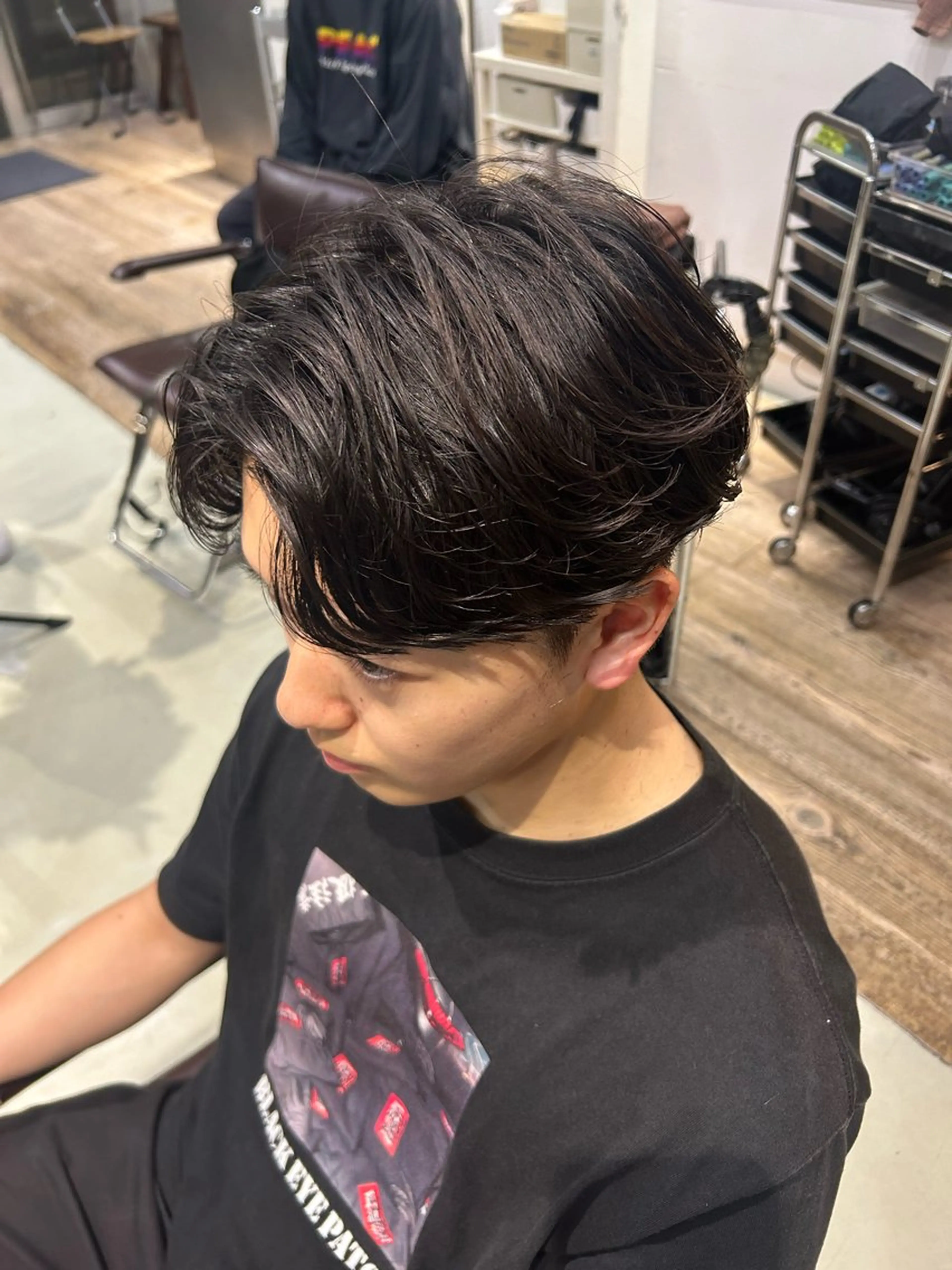 ミディアム パーマ メンズ カット パーマ fifth 渡部竜馬のヘアスタイル