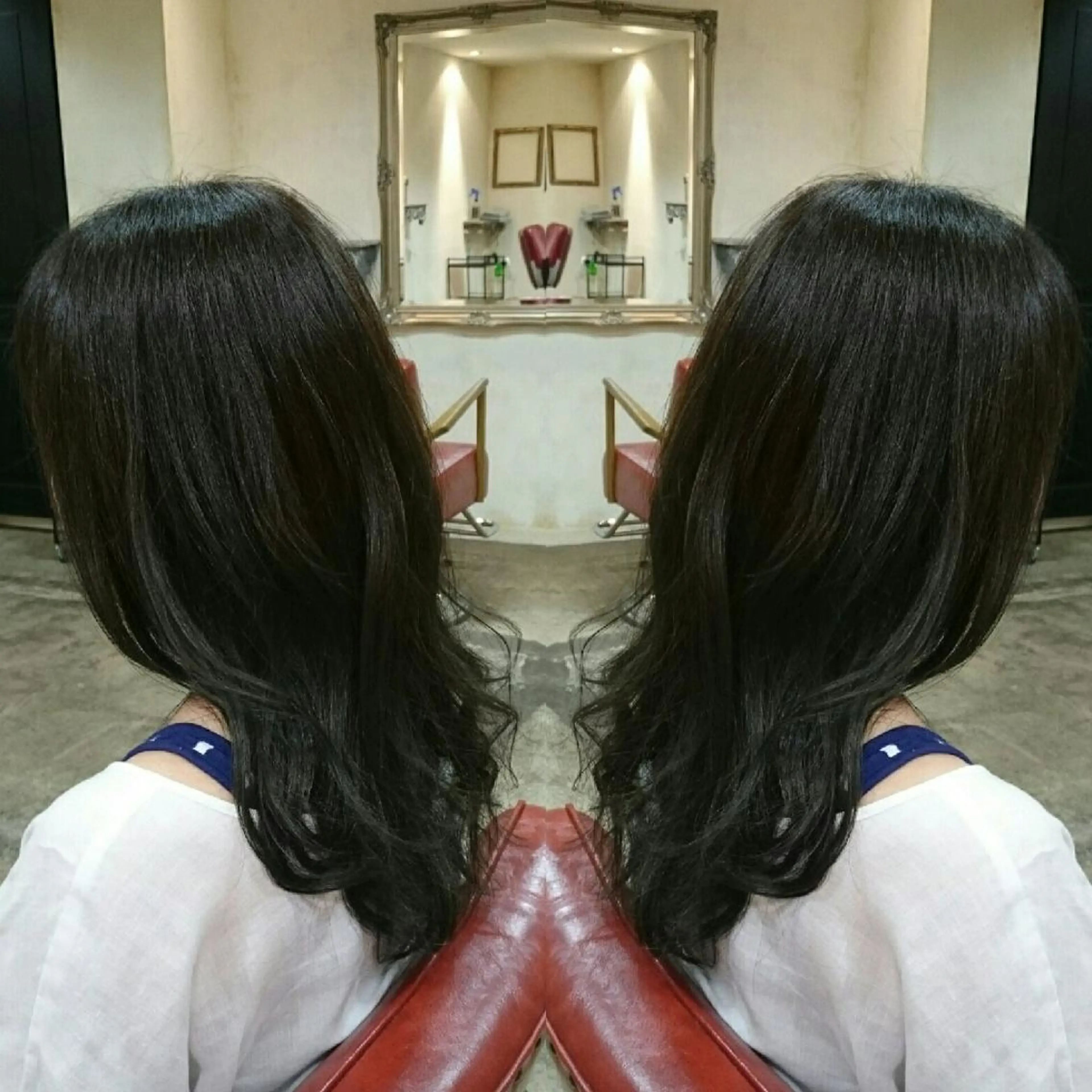 ミディアム カラー アディクシーカラー ブルーカラー ブルージュ RITA Hairs所属・Kawamoto Shinyaのヘアスタイル