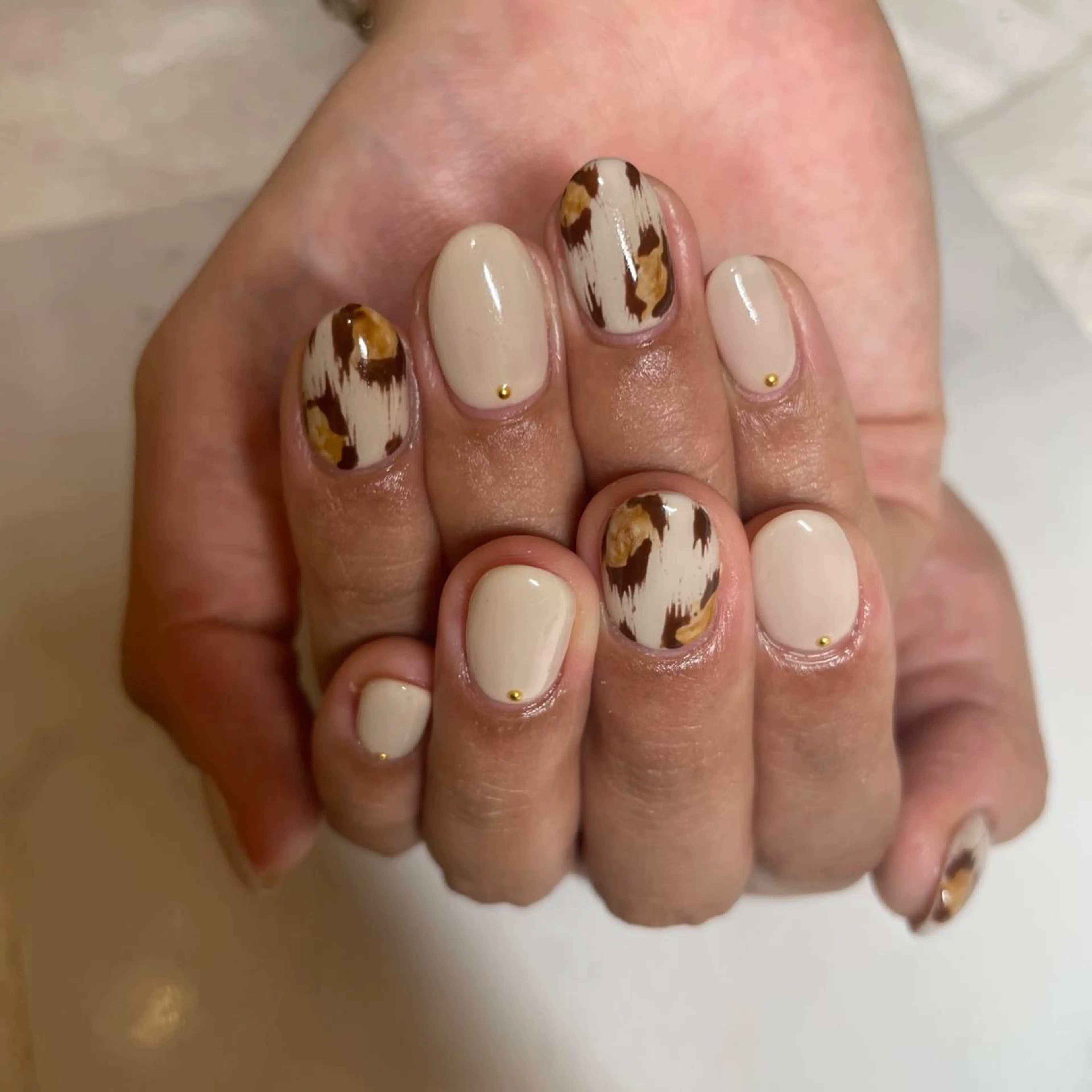 ネイル アニマル柄 ワンカラーネイル シンプルネイル ハンドネイル Nail salon LuaRのネイルデザイン