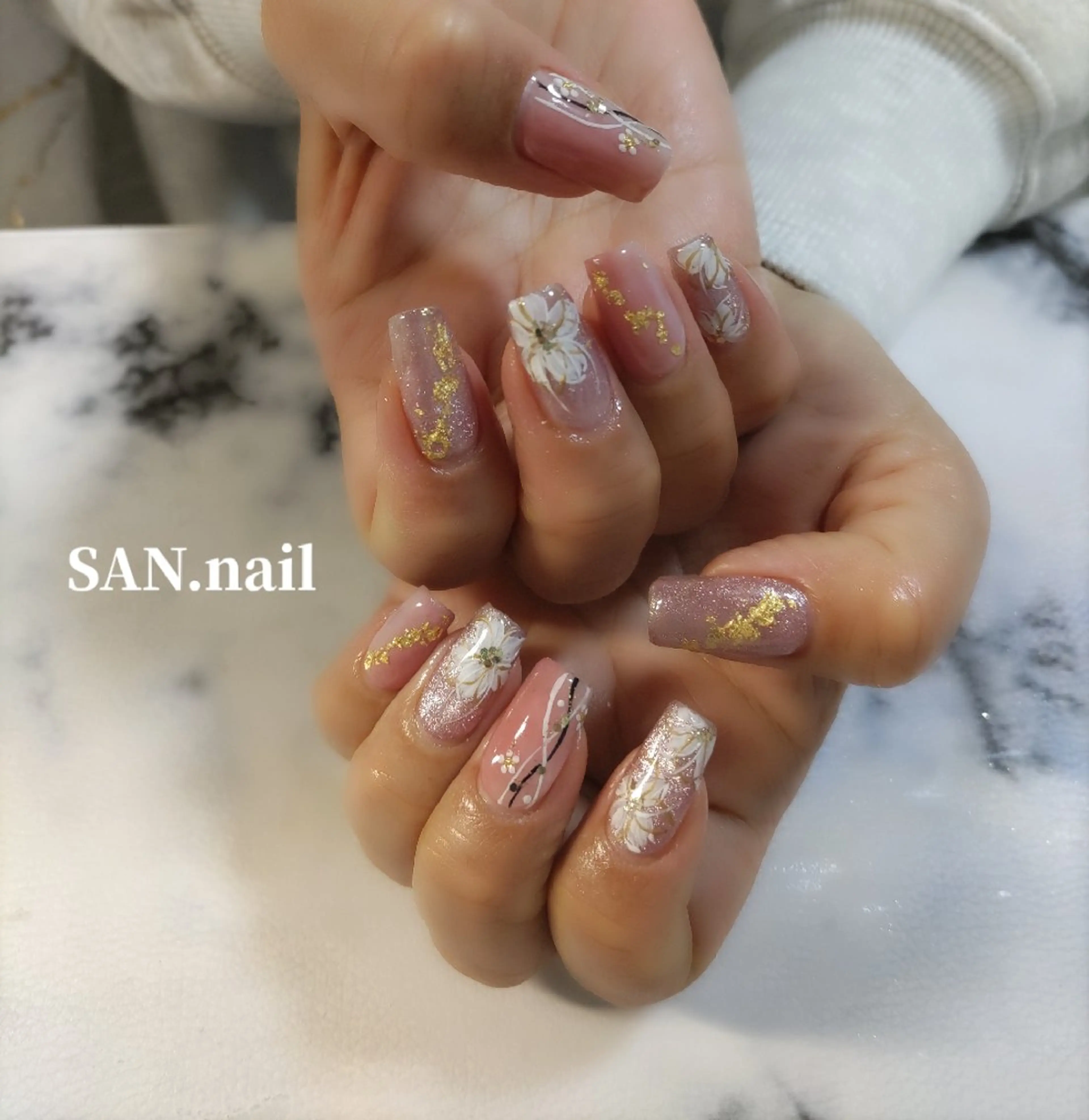 ネイル フラワーネイル ハンドネイル SAN. nailのネイルデザイン