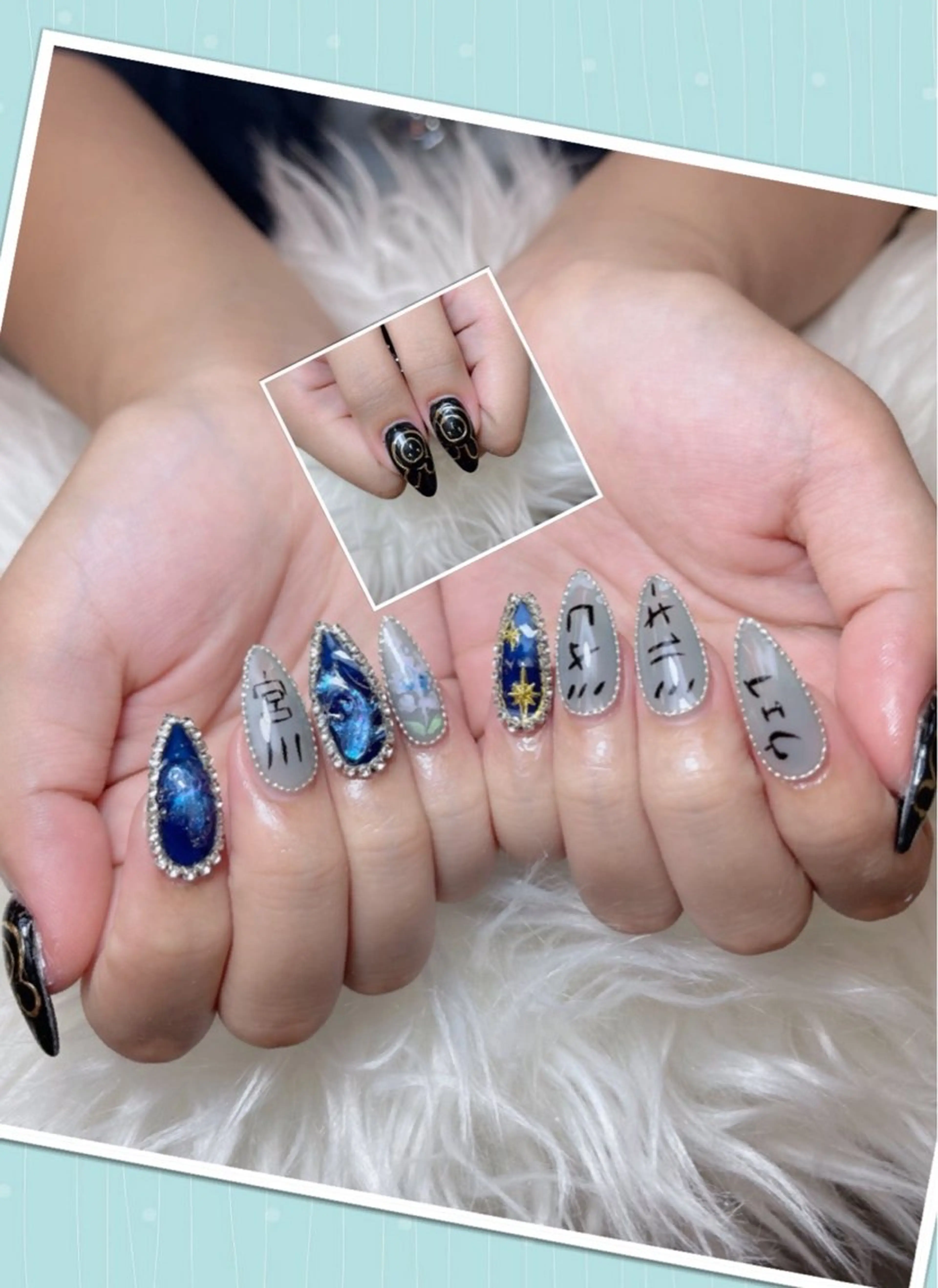 ネイル チークネイル フレンチネイル グラデーション キラキラネイル 韓国ネイル ハンドネイル HIKARI HANA NAIL所属・HIKARIHANA NAILのネイルデザイン