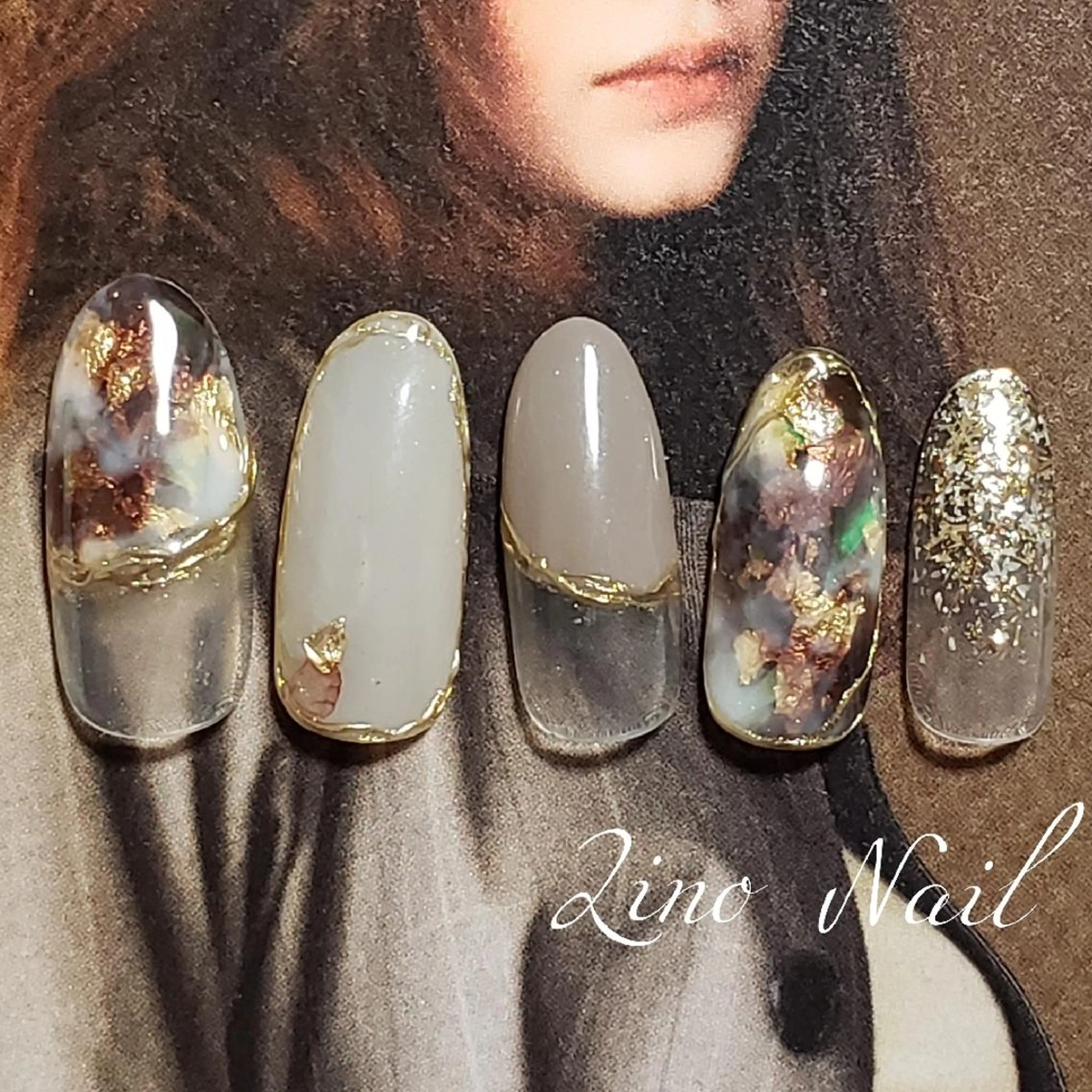 ネイル ジェルネイル ミラーネイル ニュアンスネイル パラジェル Lino Nailのネイルデザイン