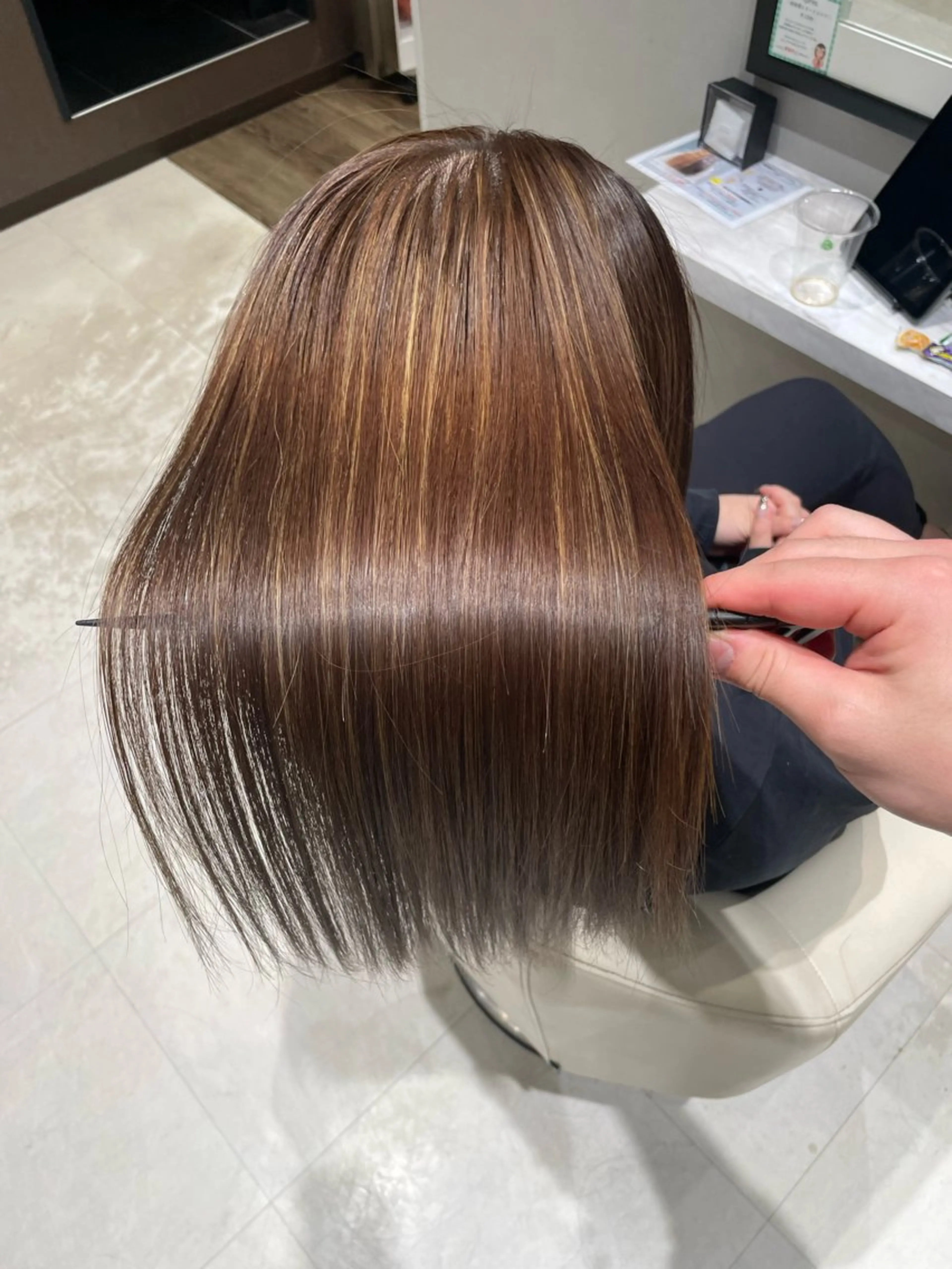 ロング 縮毛矯正 トリートメント トリートメント k-two✨たき艶感 カラー／美髪矯正のヘアスタイル