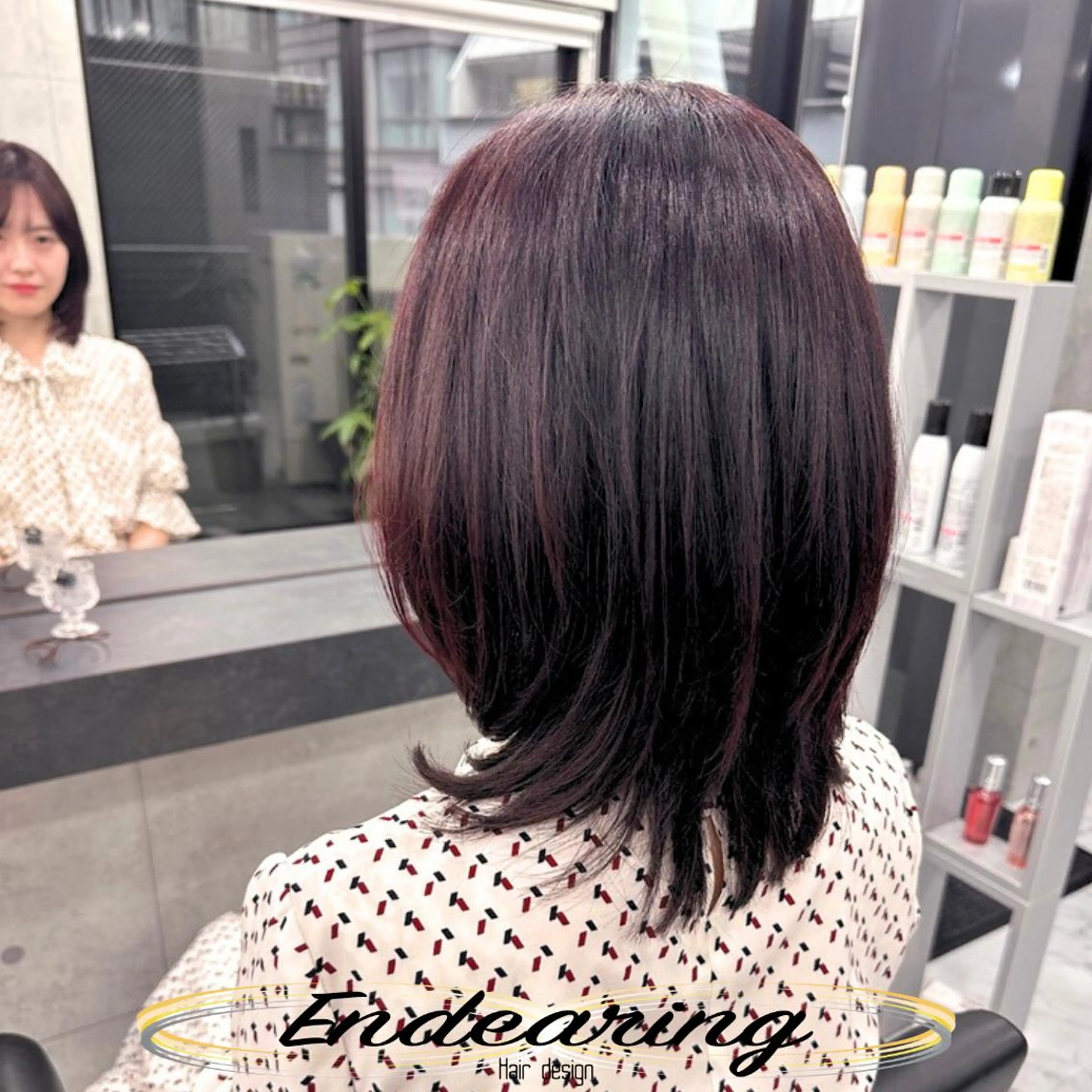 ミディアム 伸ばしかけ ウルフカット カット ヘアカラー 柳田 怜那/銀座 Endearingのヘアスタイル