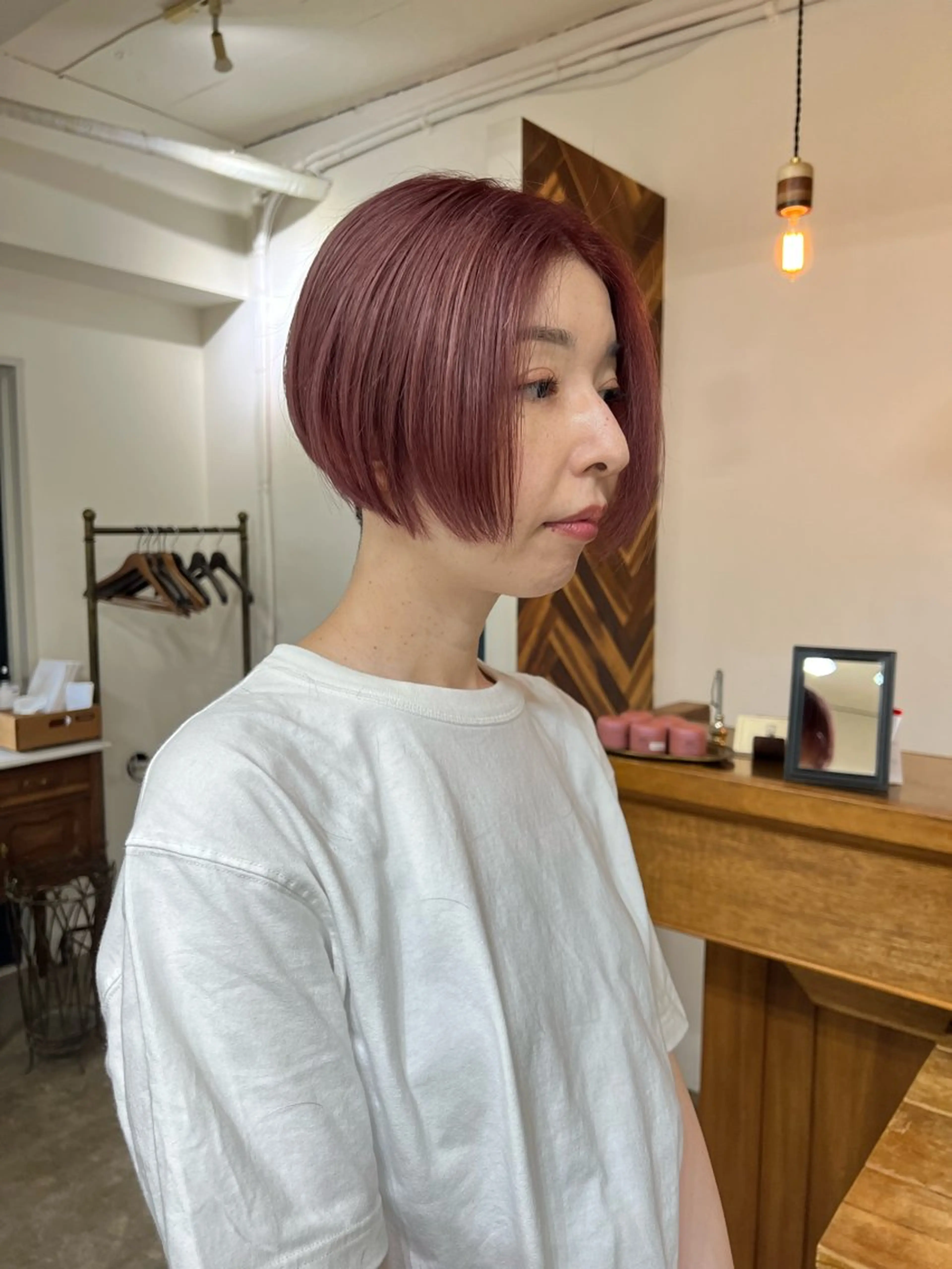 ショート カラー ピンクカラー カット ヘアカラー トリートメント takada kohのヘアスタイル