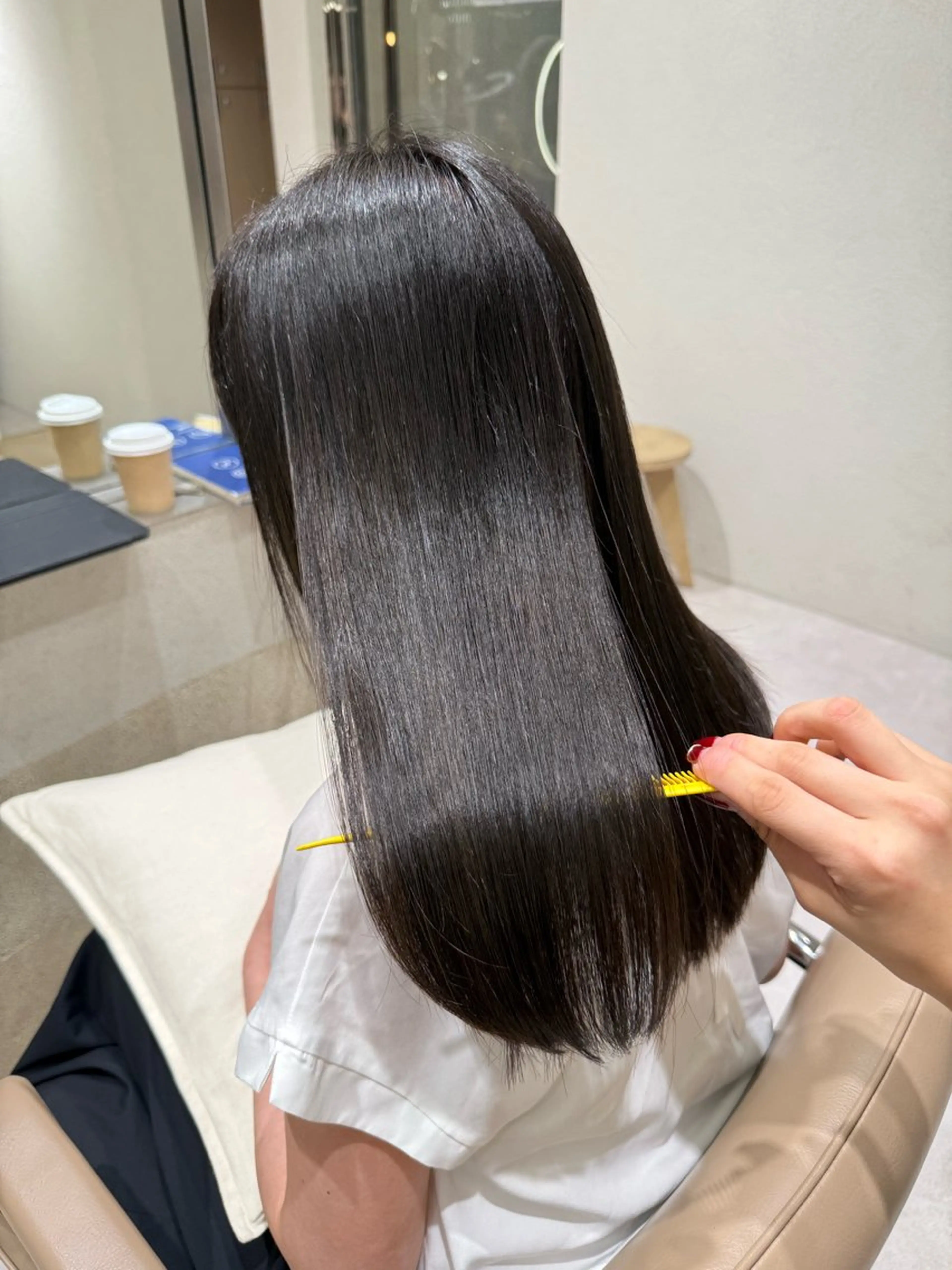 ロング カット 縮毛矯正 トリートメント 🌿透明感カラー🌿 sayu／恵比寿のヘアスタイル