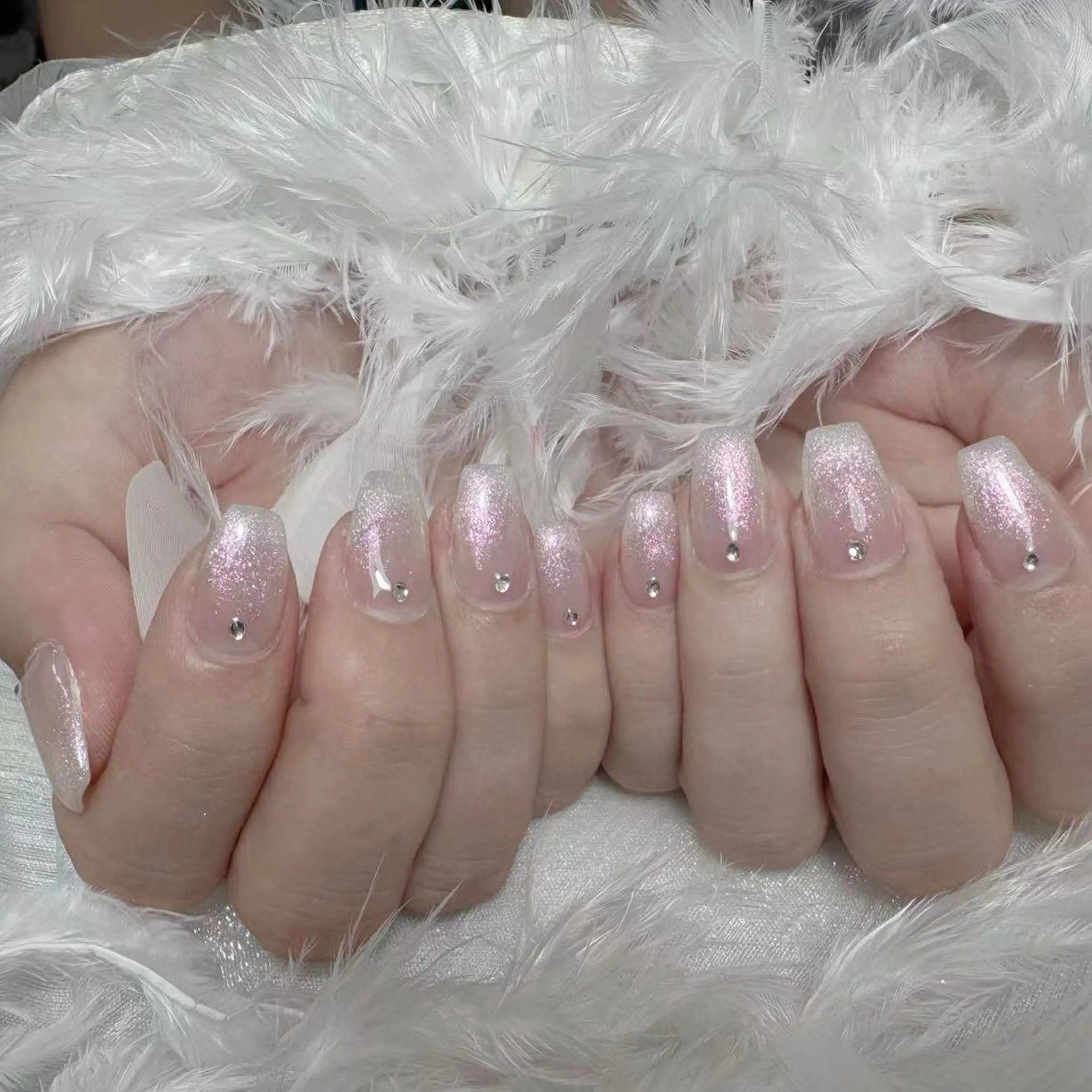 ネイル アートネイル オーロラネイル ガーリー キラキラネイル 韓国ネイル Diamond NAIL✨のネイルデザイン