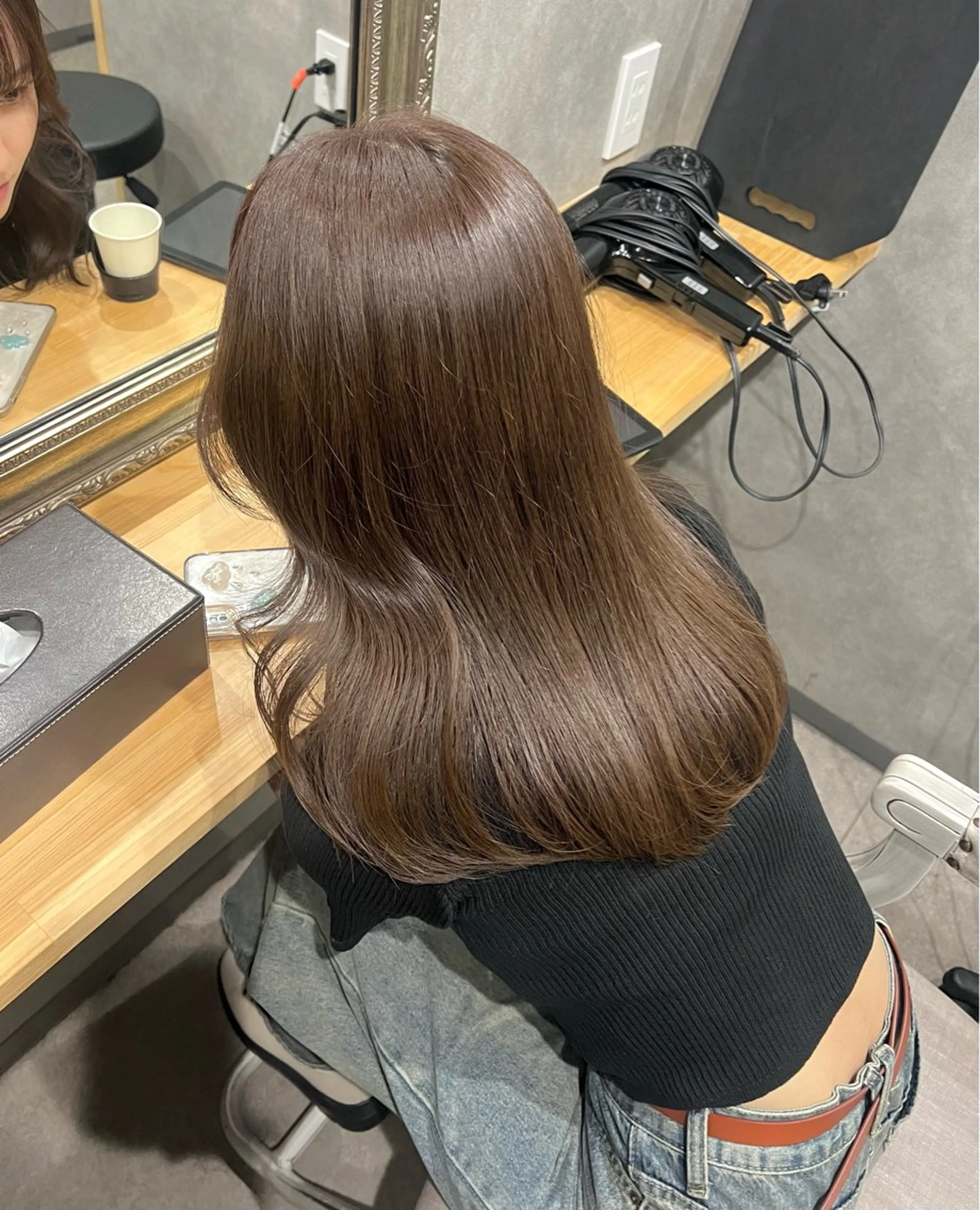 セミロング カラー ベージュカラー オリーブベージュ カット ヘアカラー トリートメント 🎀🕊RION 🩰のヘアスタイル