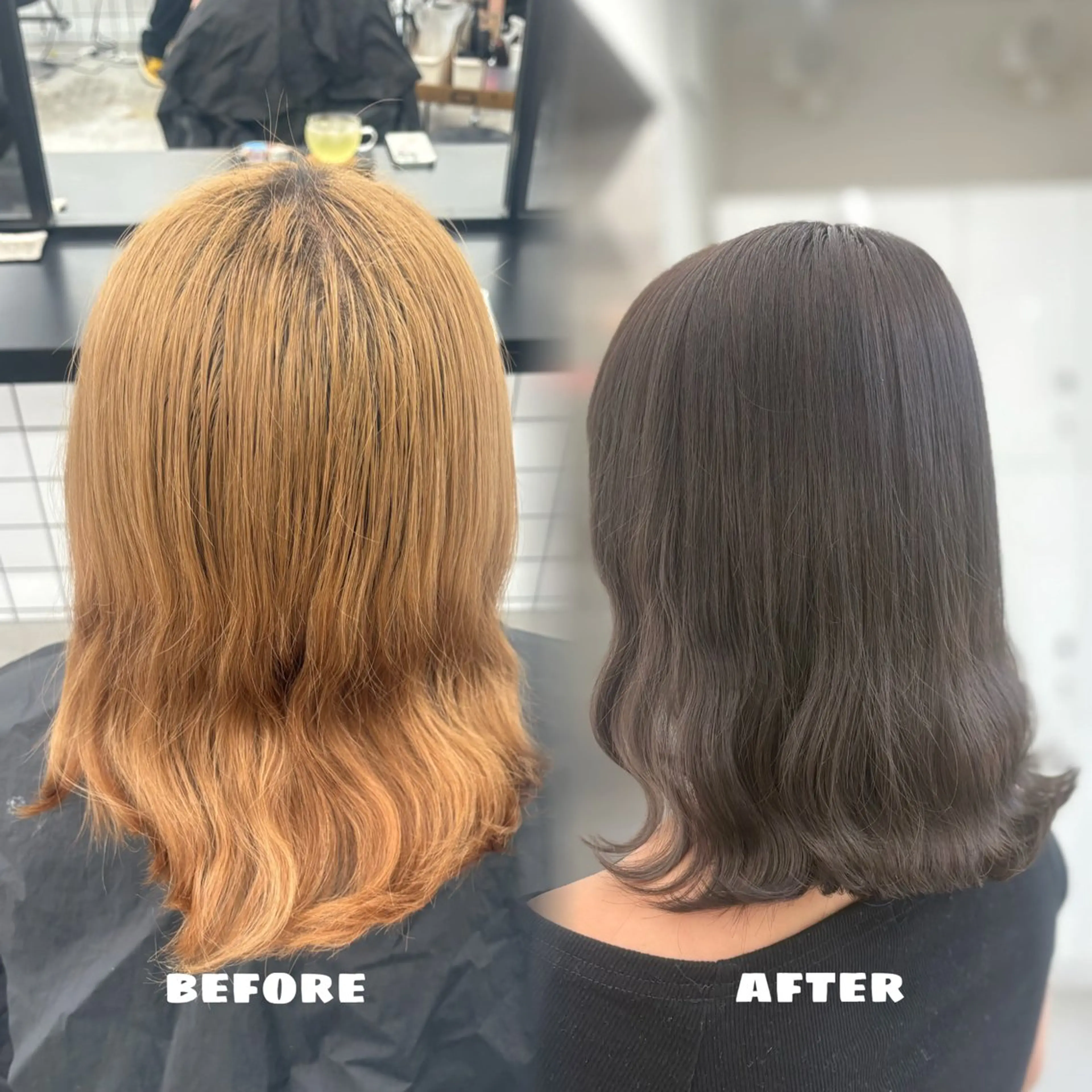 ミディアム カラー ブリーチ 透明感カラー グレージュ カット ヘアカラー トリートメント 🌟ゆりあ🌟 JILLSTUDIOのヘアスタイル