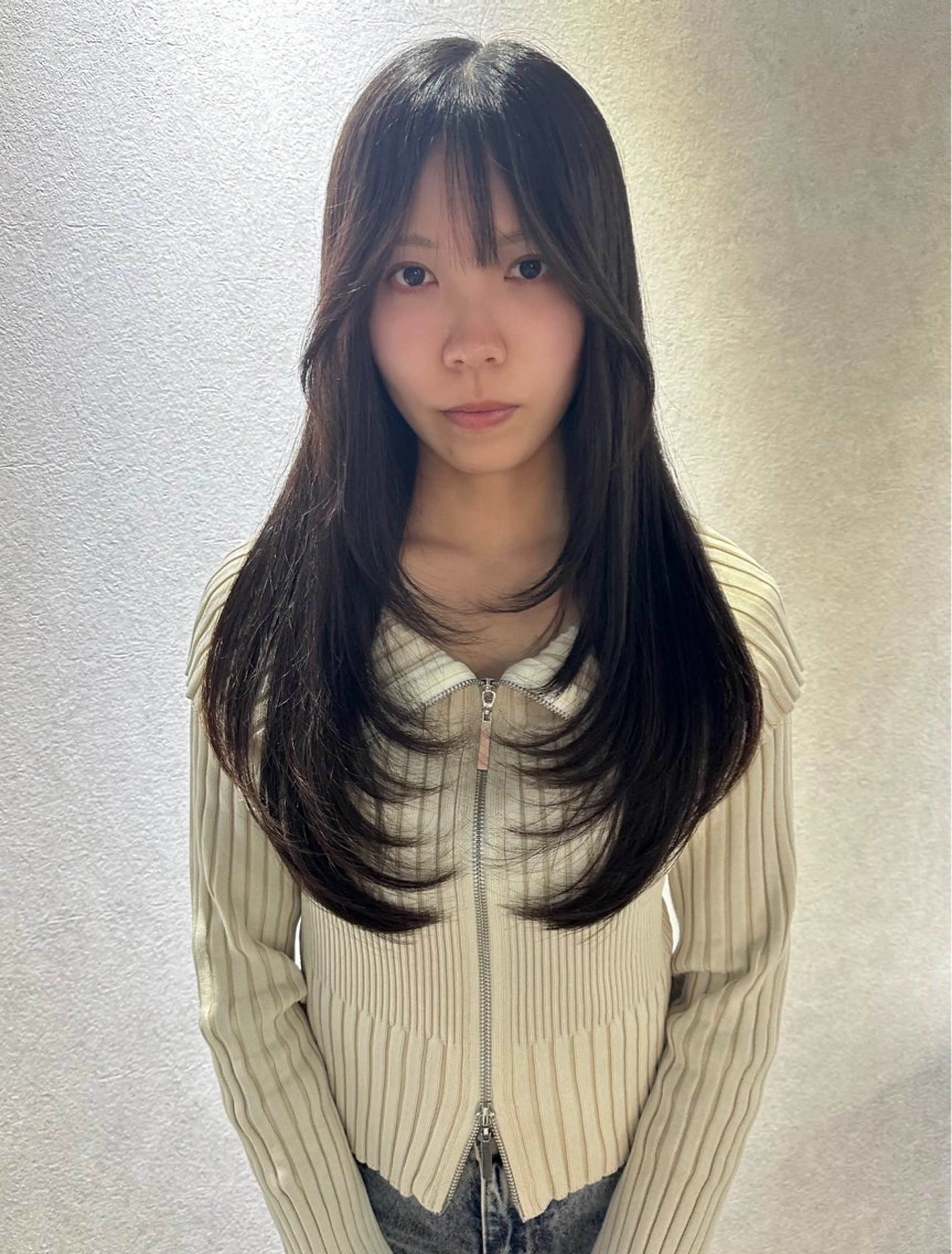 セミロング ケアカラー ボブ 髪質改善 韓国風ヘア レイヤーカット カット トリートメント 艶髪カラー/レイヤ ー支持No.1renのヘアスタイル