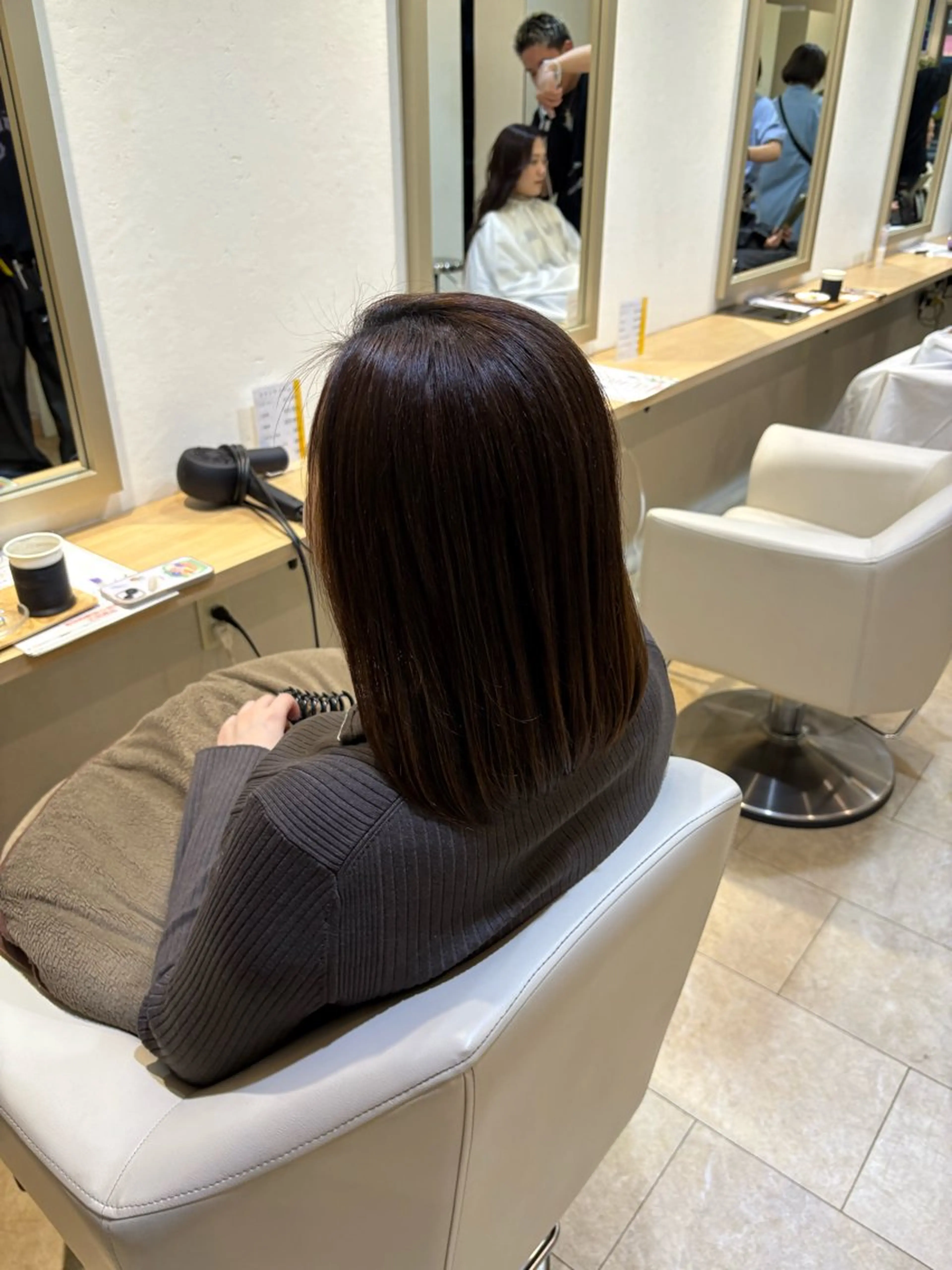 ミディアム パーマ 縮毛矯正 あいり 福岡美容師のヘアスタイル