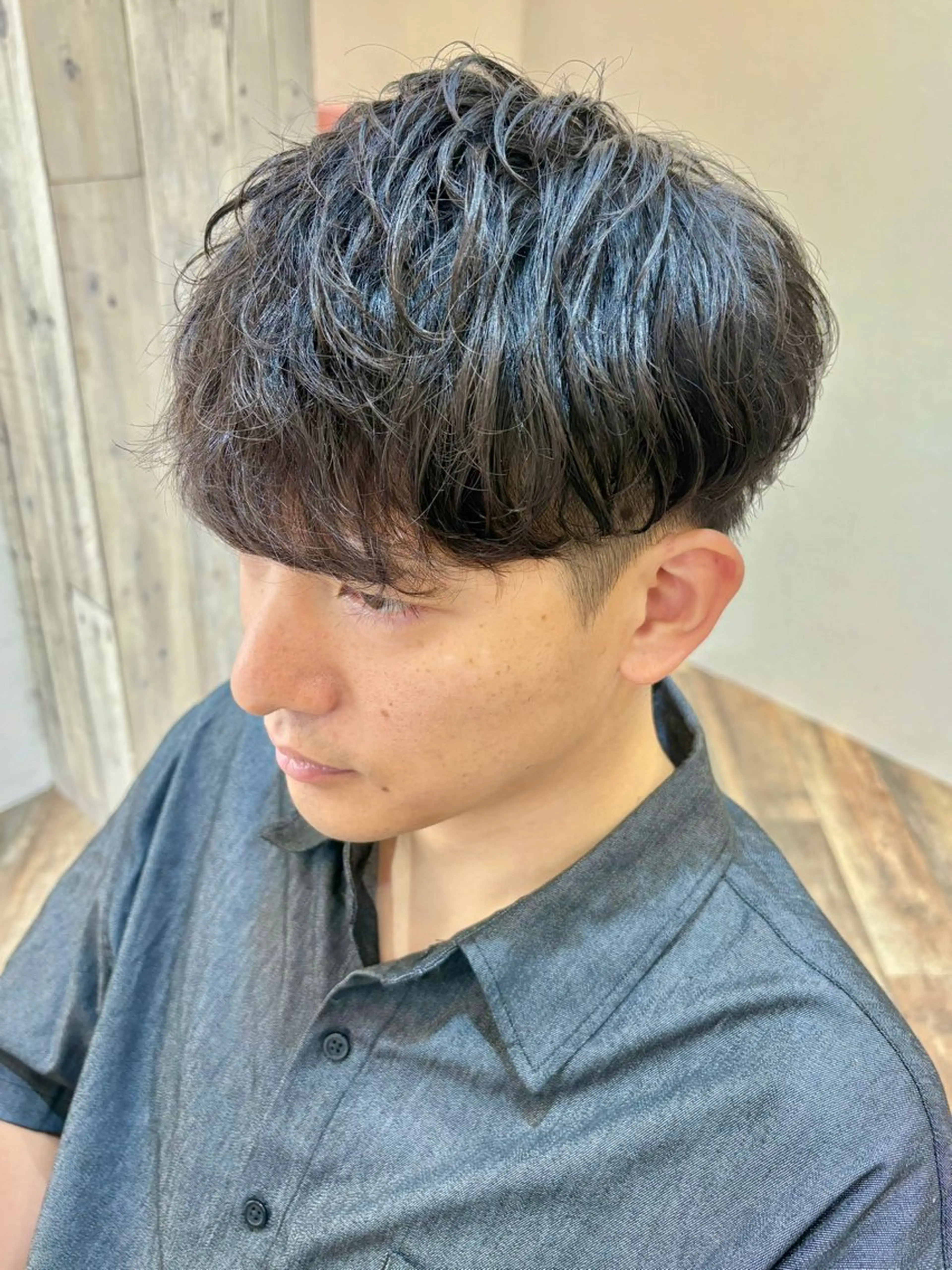 メンズ カット パーマ 肥後 力のヘアスタイル