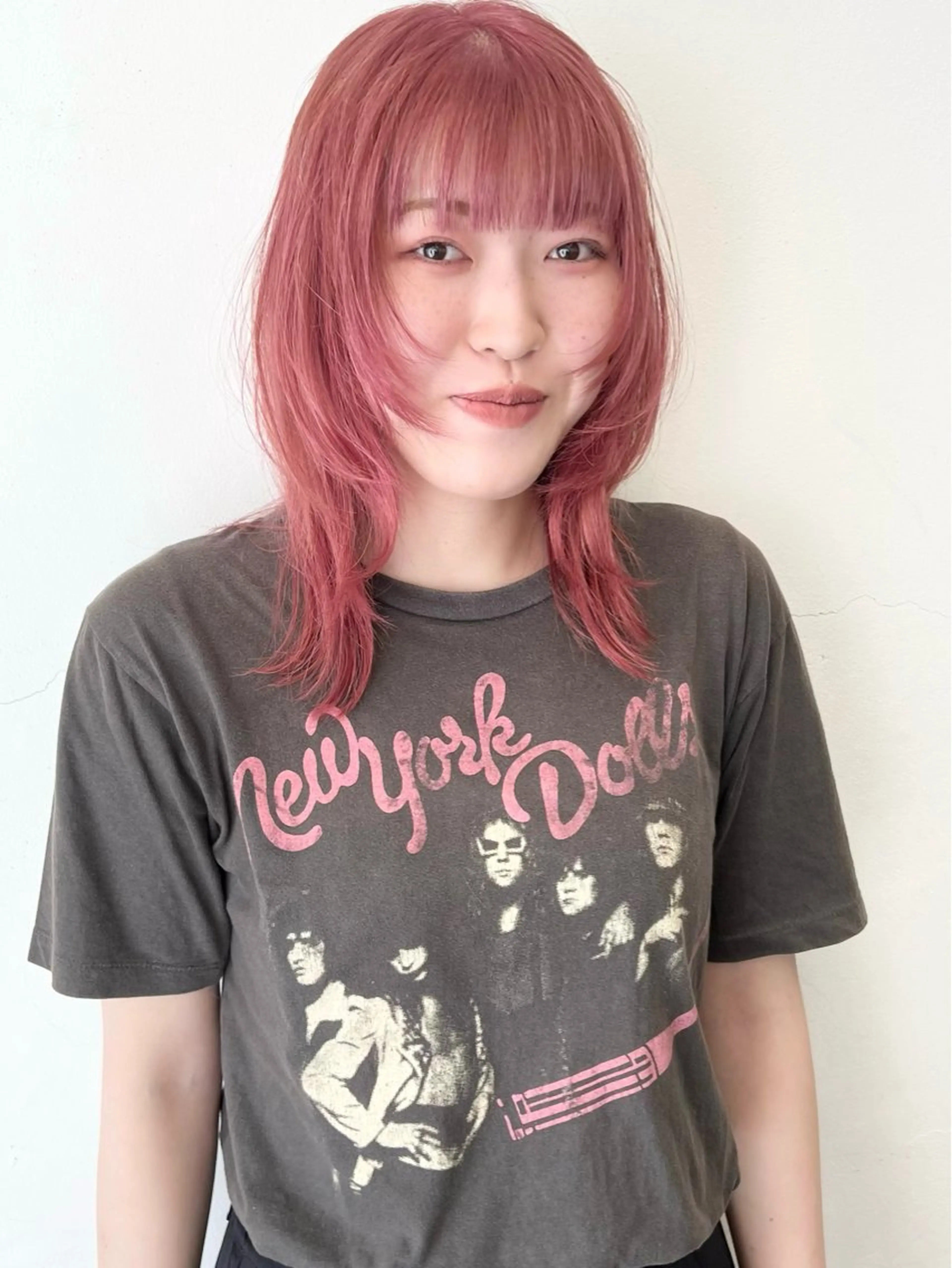 セミロング カラー ブリーチ ケアブリーチ ダブルカラー ピンクカラー カット HARU//原宿🤍 リピート率NO.1のヘアスタイル