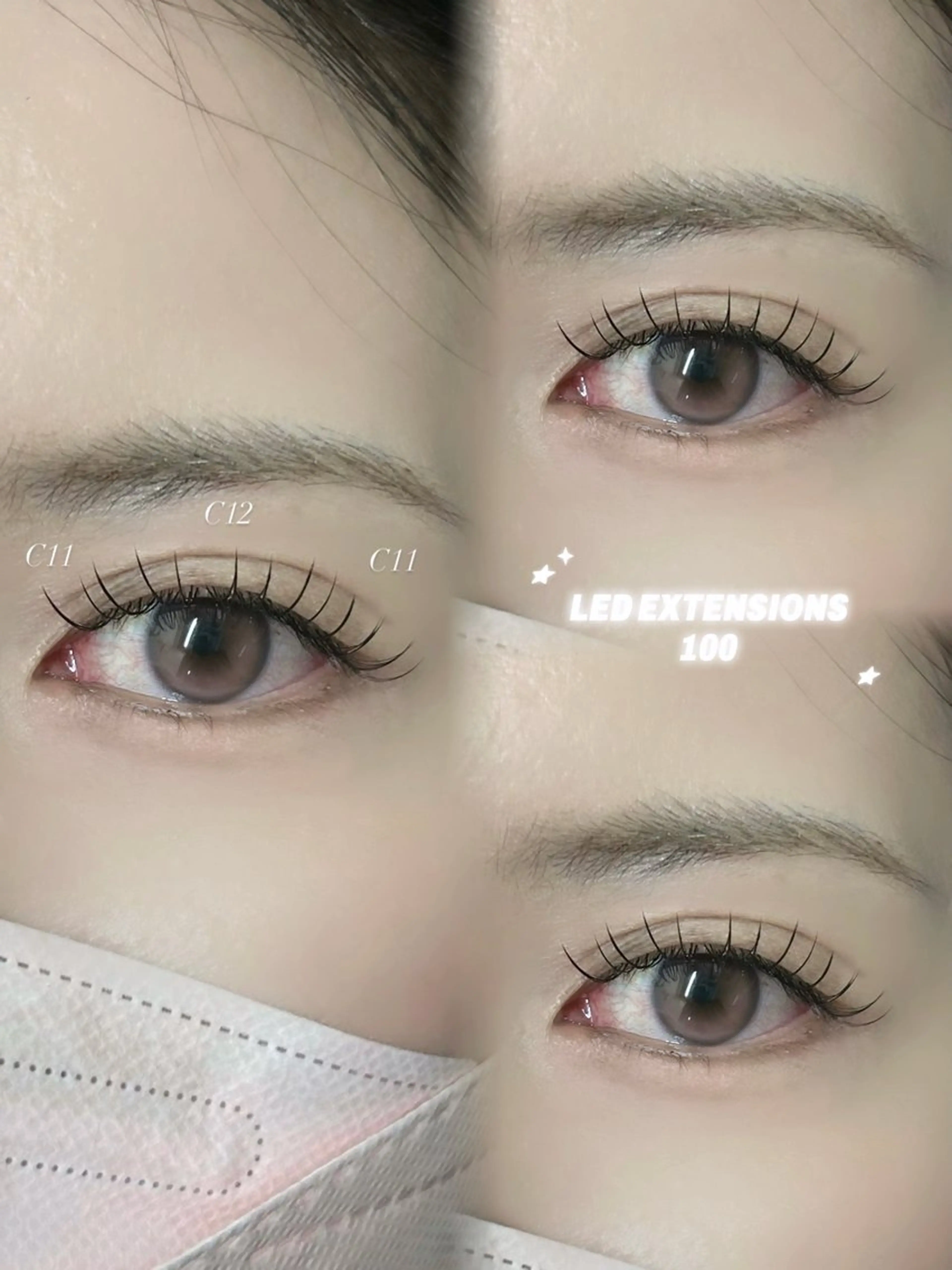♡LEDエクステ100本♡束感コーティング付きの写真