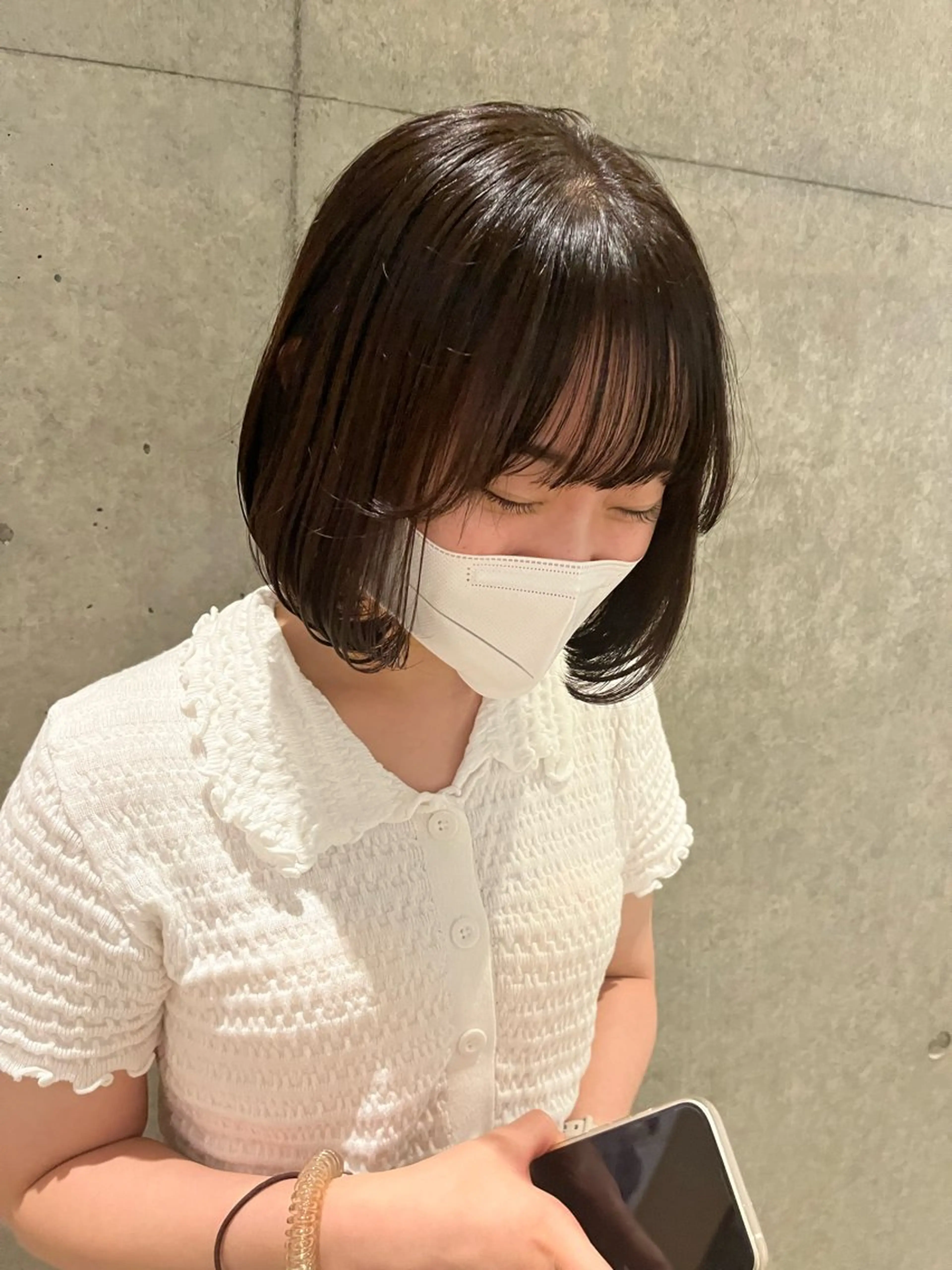 ショート ボブ 韓国風ヘア カット トリートメント 透明感カラー/ レイヤーkotonoのヘアスタイル