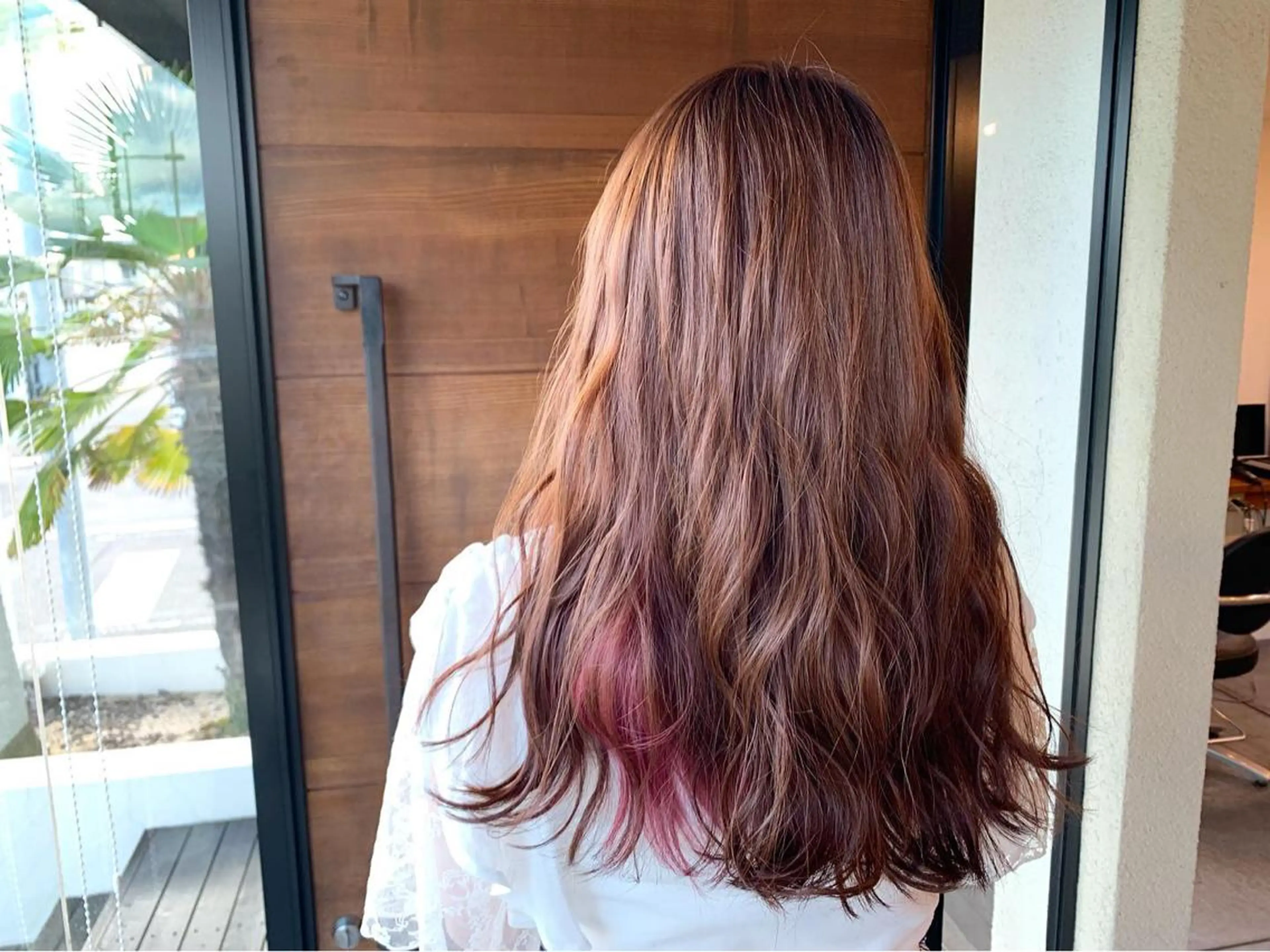 ロング カラー インナーカラー ピンクカラー カット ヘアカラー トリートメント IORI #韓国ヘア#髪質改善のヘアスタイル