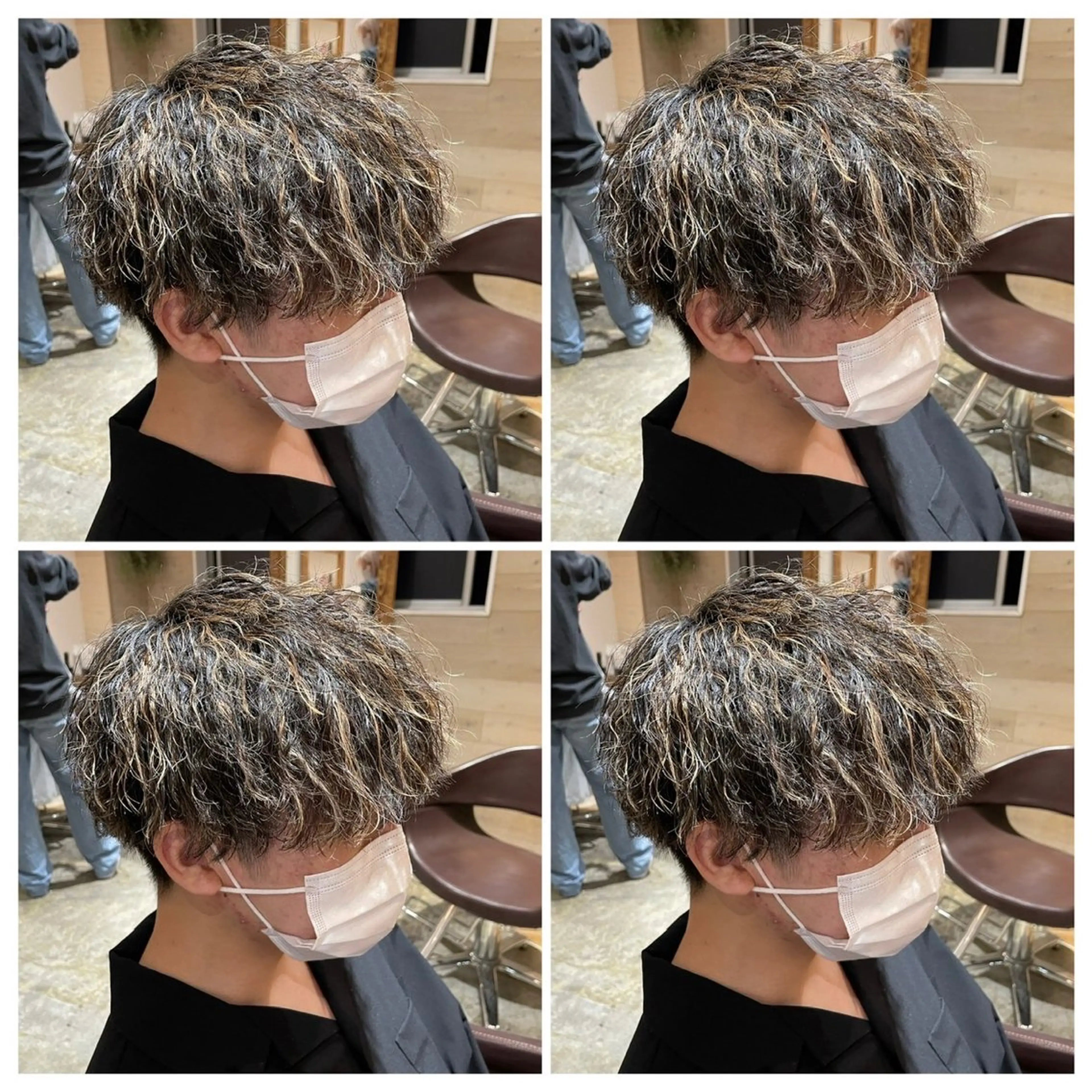 ミディアム パーマ メンズ カット ヘアカラー パーマ トリートメント 🟣メンズパーマ 川端 永遠🟣のヘアスタイル