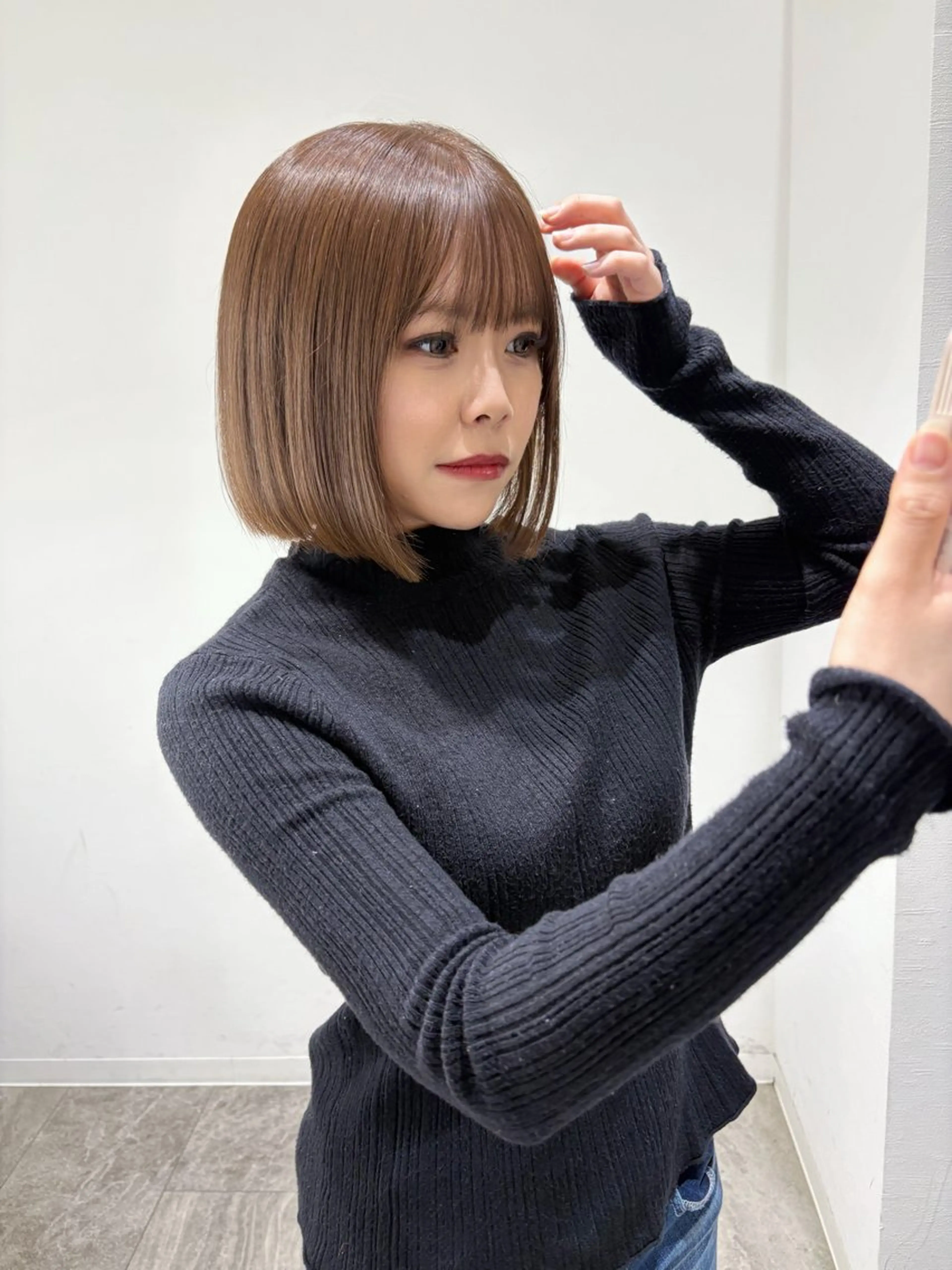 ミディアム カラー 似合わせ前髪/ 小顔カット🎀そうのヘアスタイル