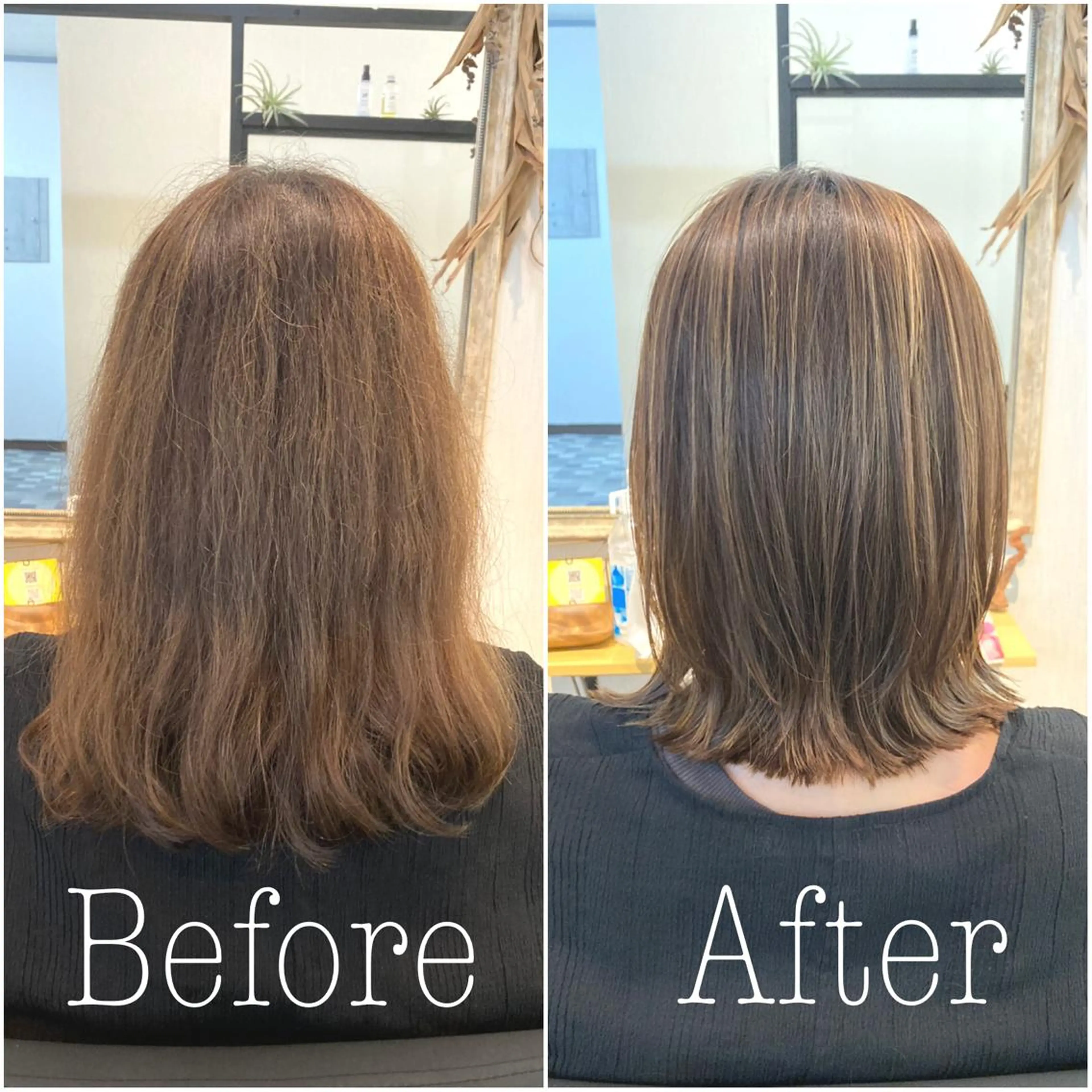 ミディアム カット 縮毛矯正 トリートメント ヘッドスパ Holidays share salon 曙店所属・Holidays sharesaronのヘアスタイル