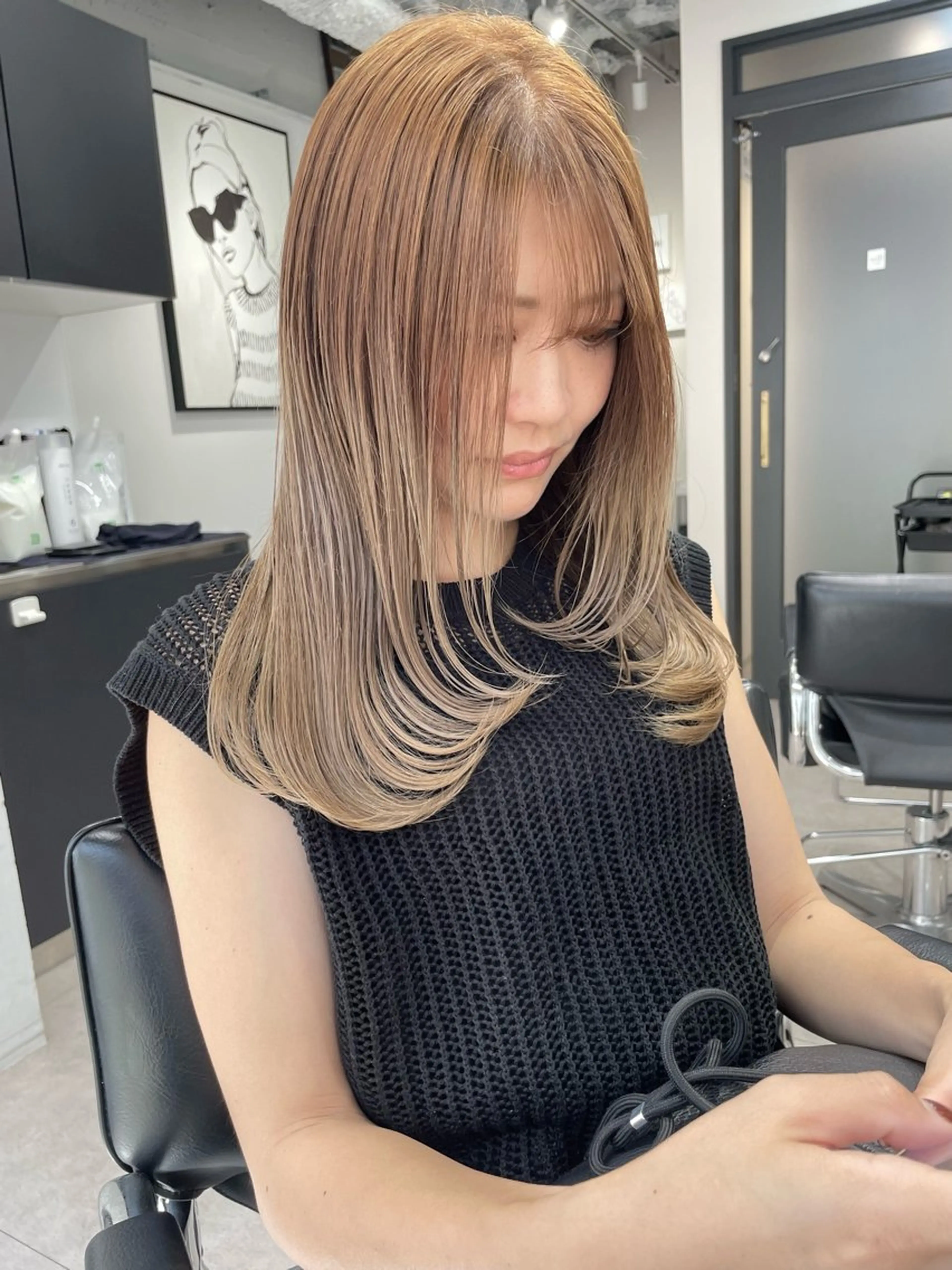 ロング カラー カット ヘアカラー トリートメント 髪質改善will hairdesignのヘアスタイル