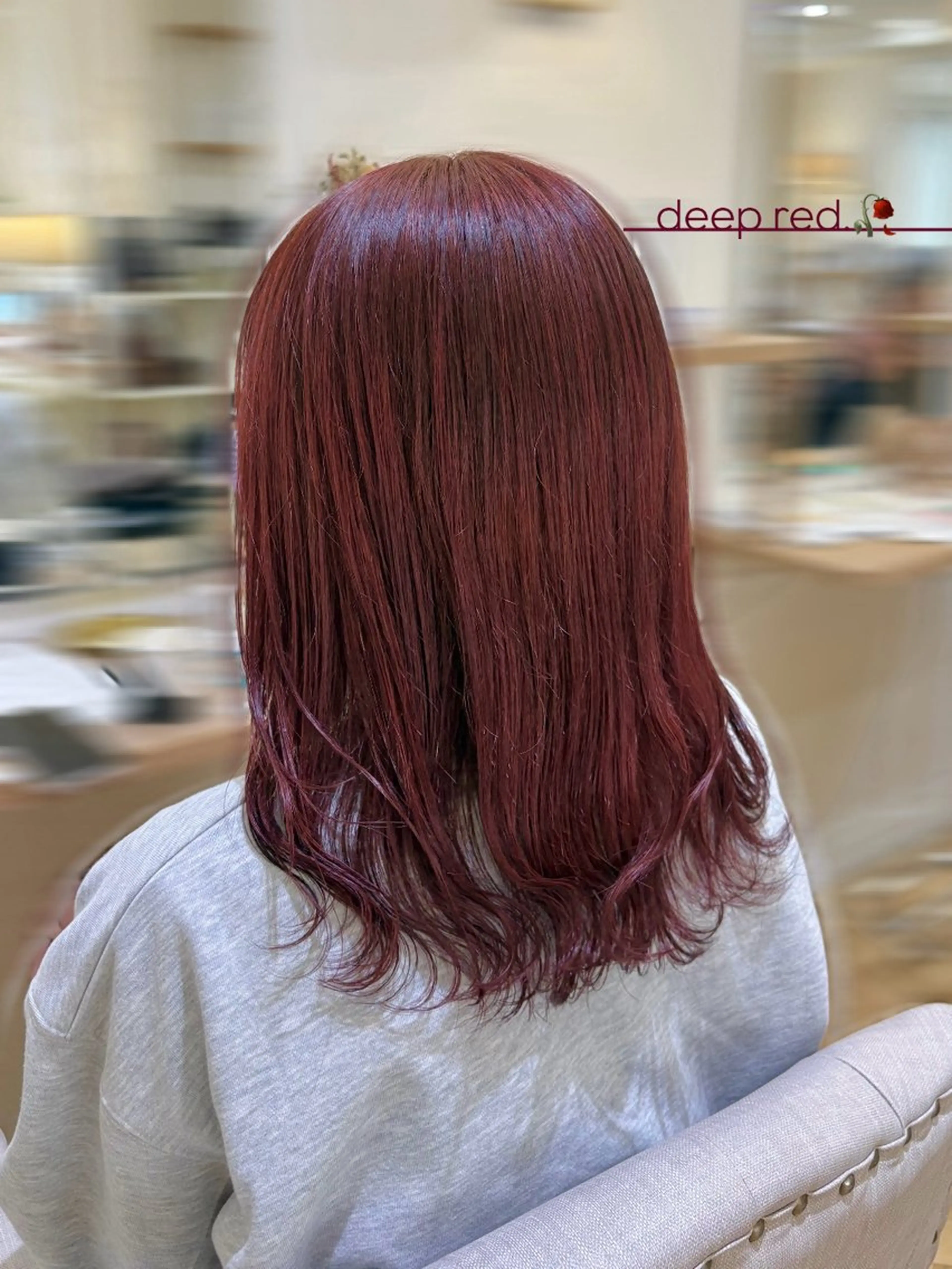 セミロング カラー ブリーチ レッドカラー カット ヘアカラー トリートメント 🌷MIREA🌷 LUANA 難波店のヘアスタイル