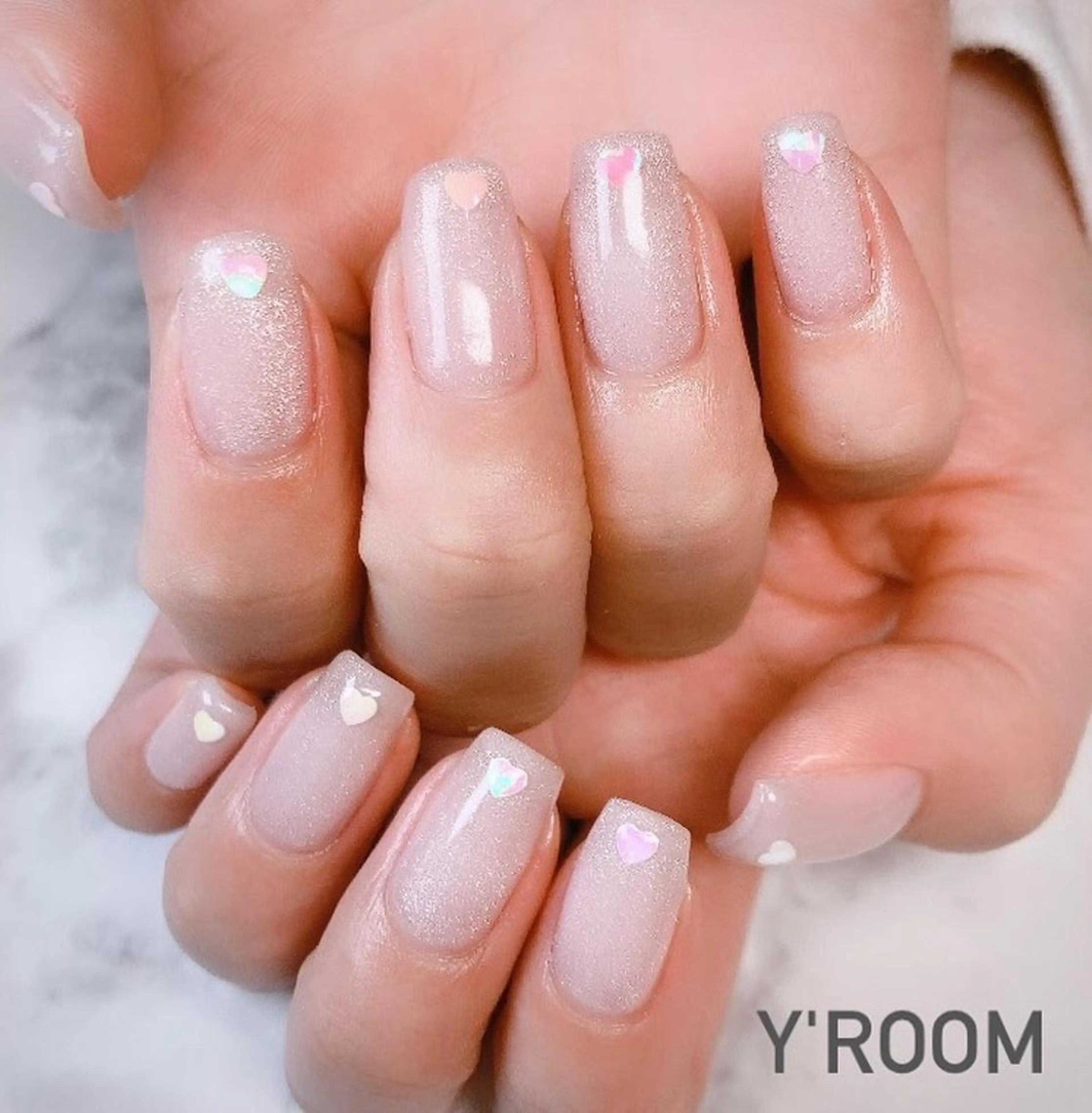 ネイル オーロラネイル フラッシュネイル フットネイル ジェルネイル ハート YUKA （ネイリスト）のネイルデザイン