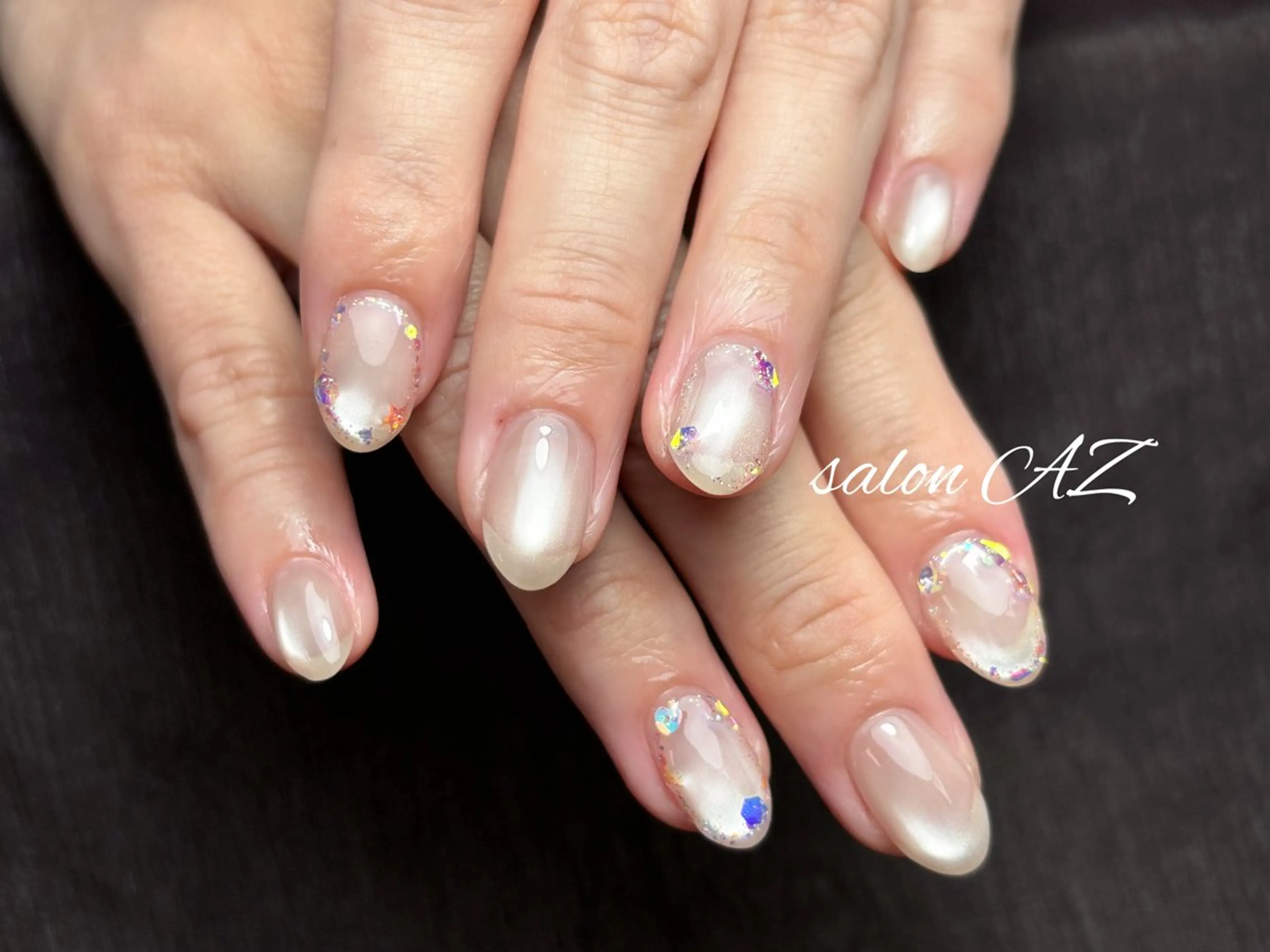 ネイル アートネイル 長さ出し フットネイル フレンチネイル ジェルネイル ハンドネイル salonAZ トップネイリストのネイルデザイン
