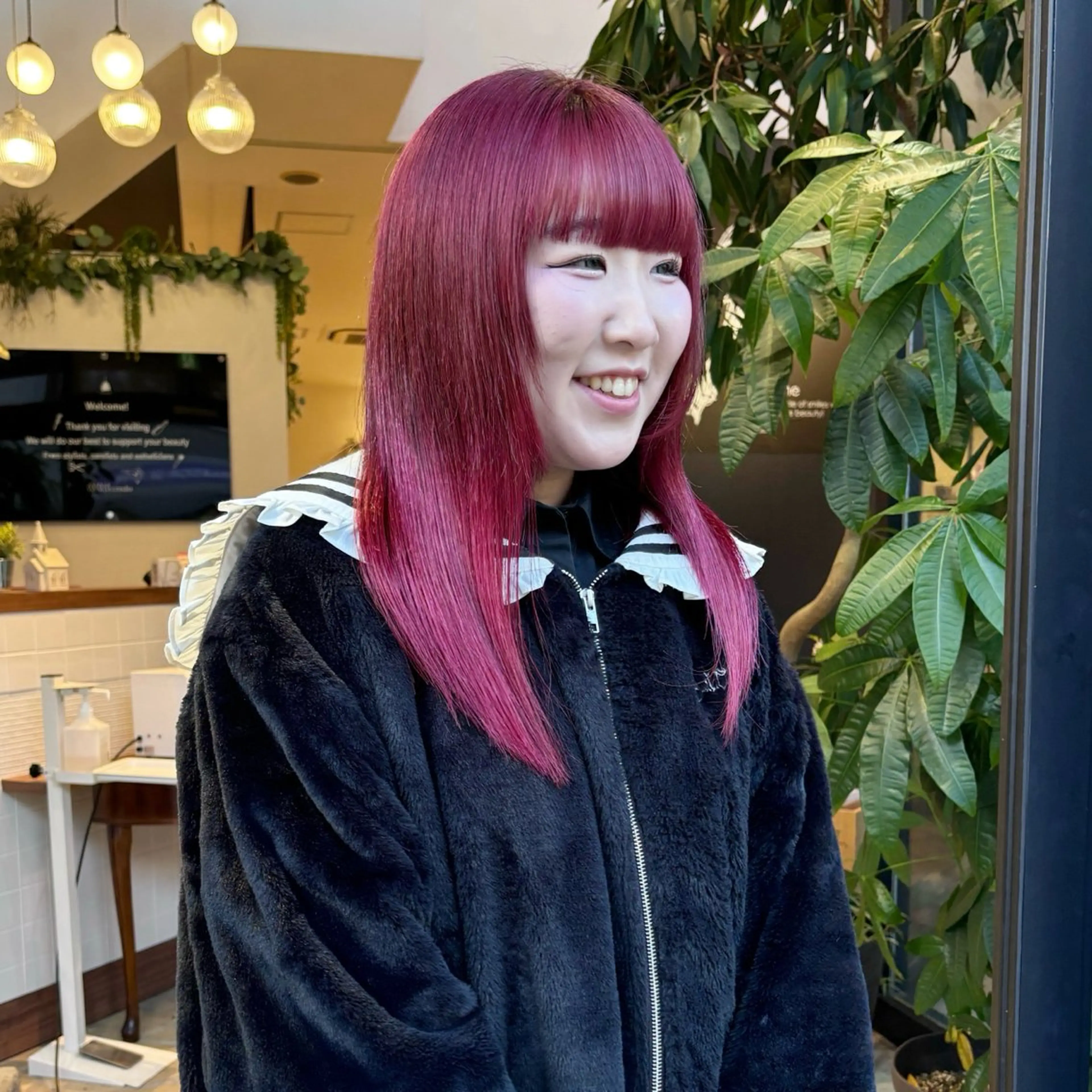 ロング カラー ブリーチ ダブルカラー レッドカラー MIKA 柏のヘアスタイル