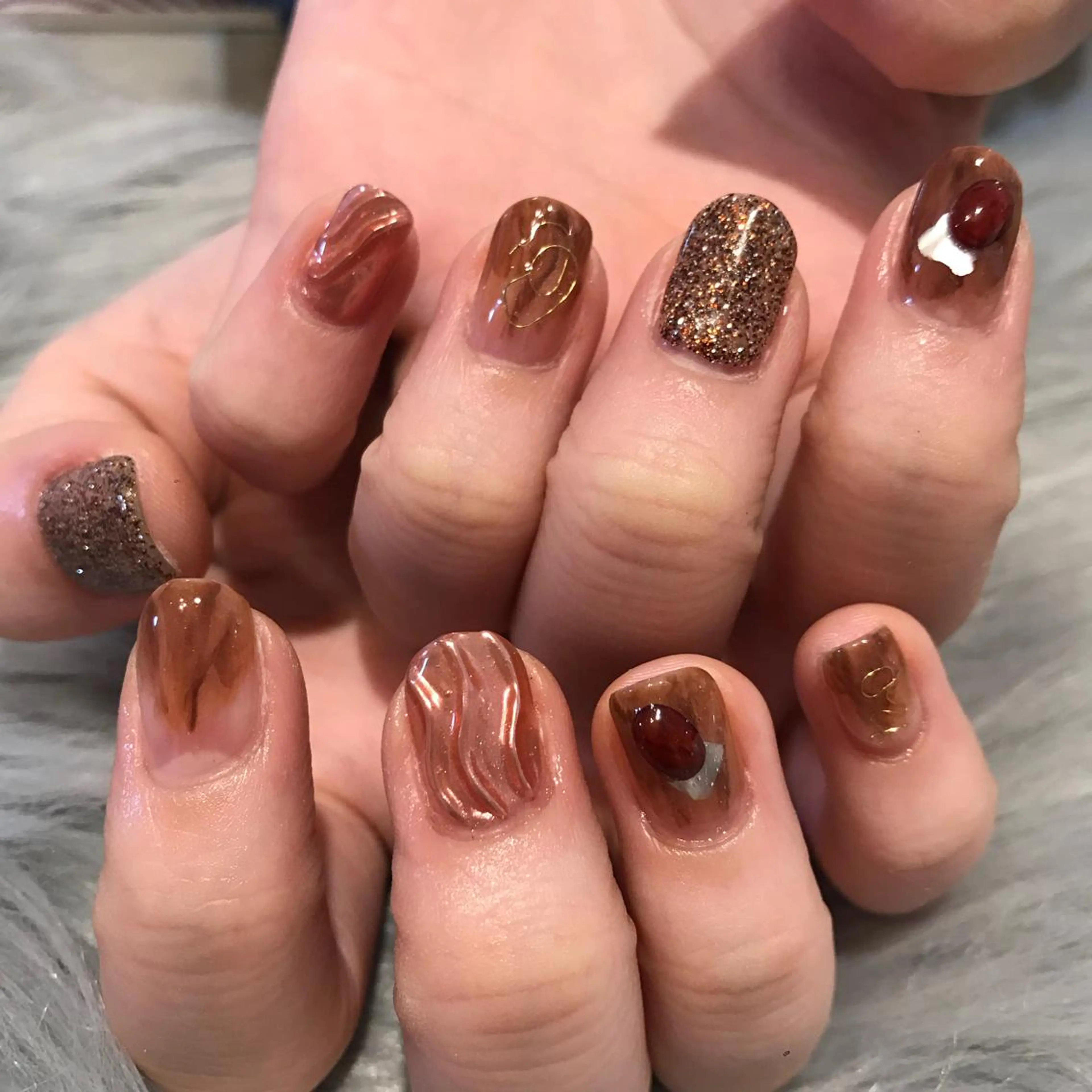 ネイル ブラウン ハンドネイル HiMe .のその他イメージ