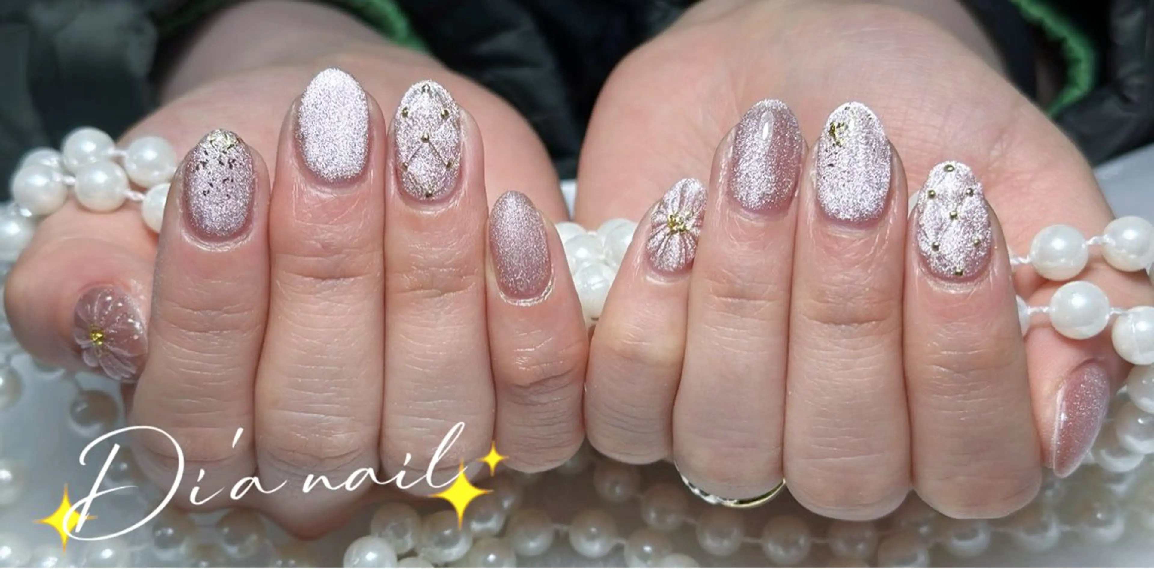 ネイル チークネイル ジェルネイル グラデーション マグネットネイル ニュアンスネイル Di'a nail ネイルサロンのネイルデザイン