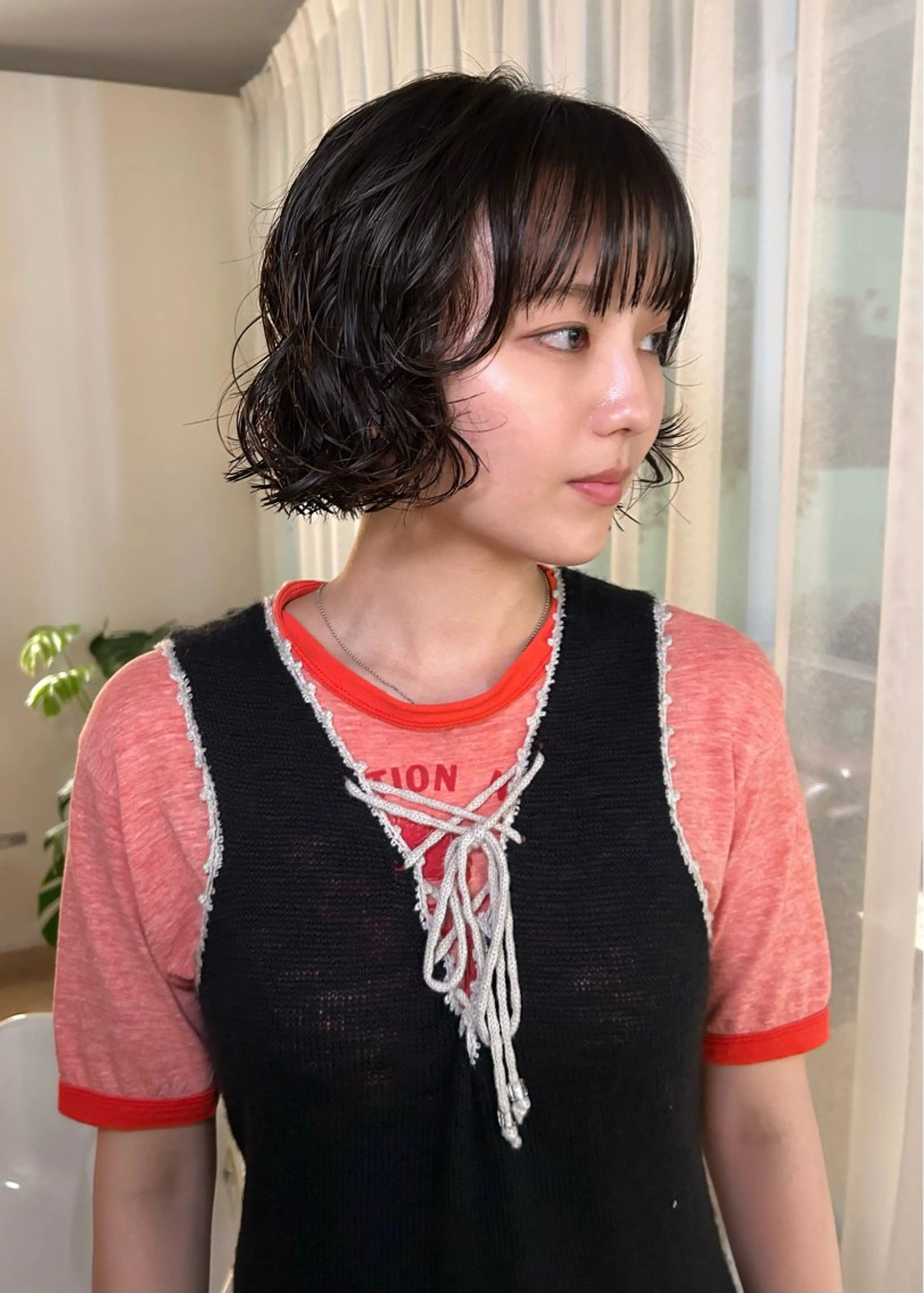 ショート パーマ ボブ ニュアンスパーマ tricca  ginza所属・ボブ，レイヤーカット ・パーマ【iri】のヘアスタイル