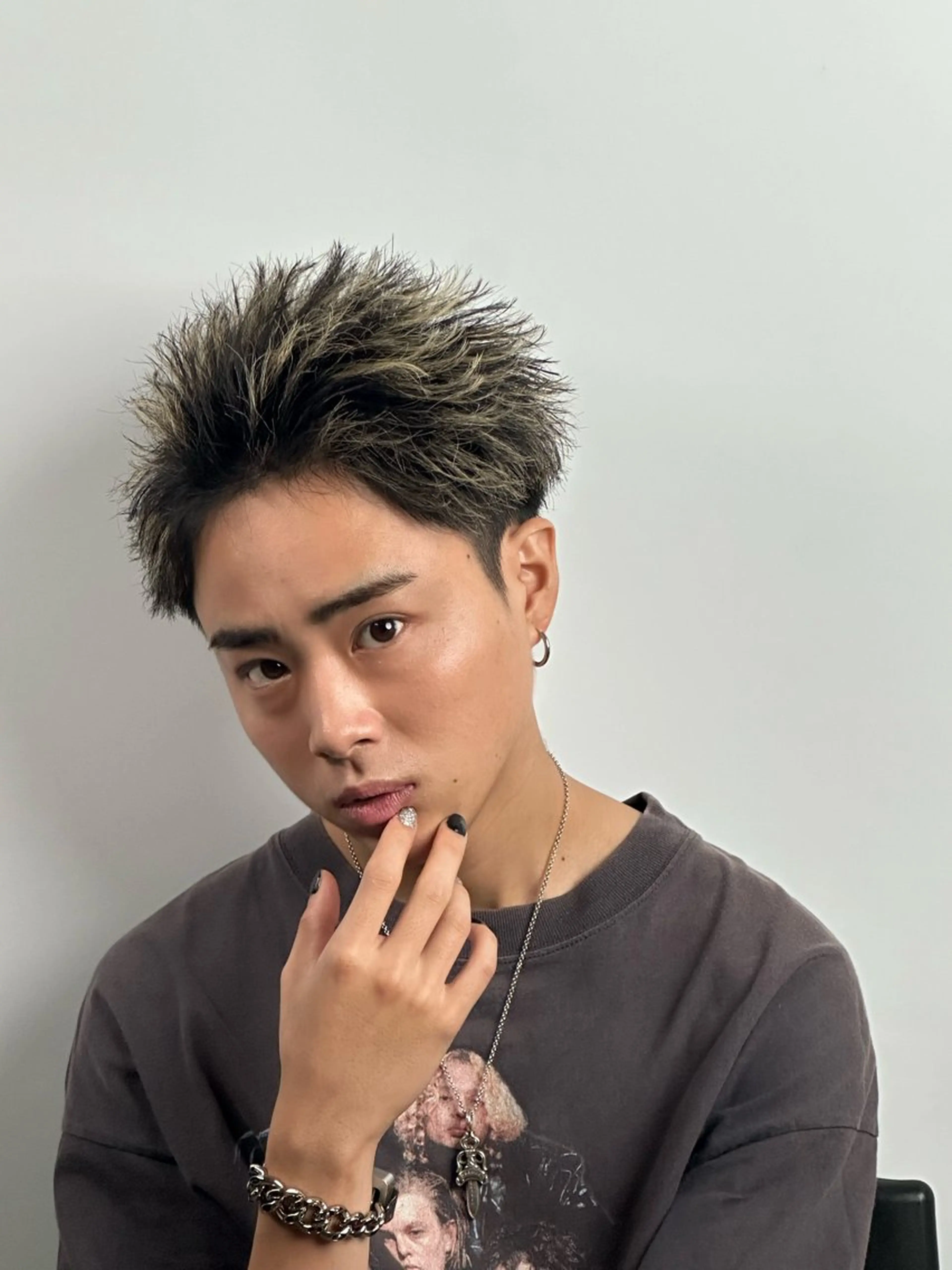 ショート カラー パーマ メンズ カット ヘアカラー パーマ GLANZ/メンズ カットモデル予約用のヘアスタイル