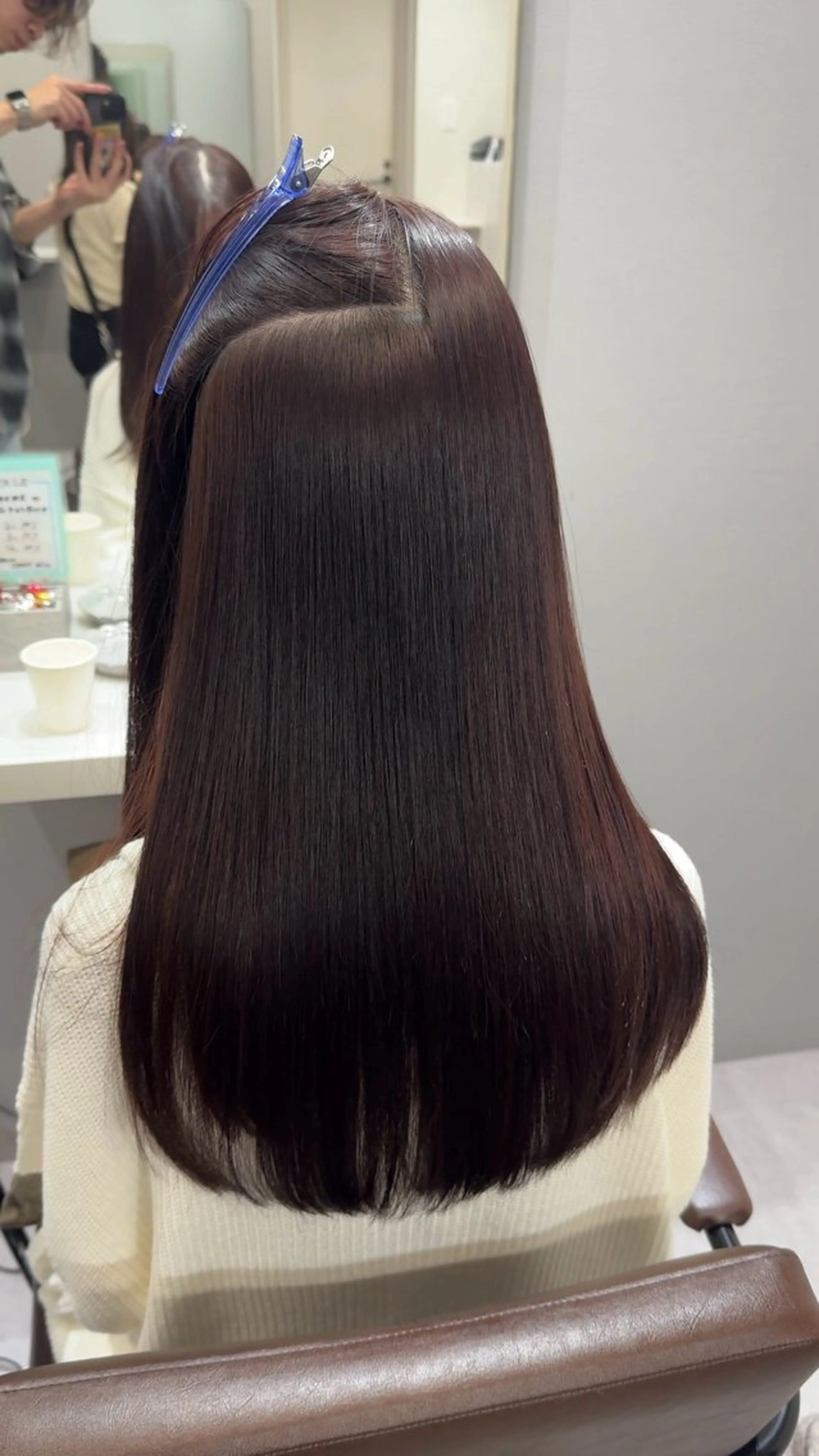 ロング ケアカラー 髪質改善 縮毛矯正 トリートメント 酸性ストレート カット ヘアカラー 縮毛矯正 トリートメント 髪質改善×縮毛矯正 Core梅田　片山のヘアスタイル