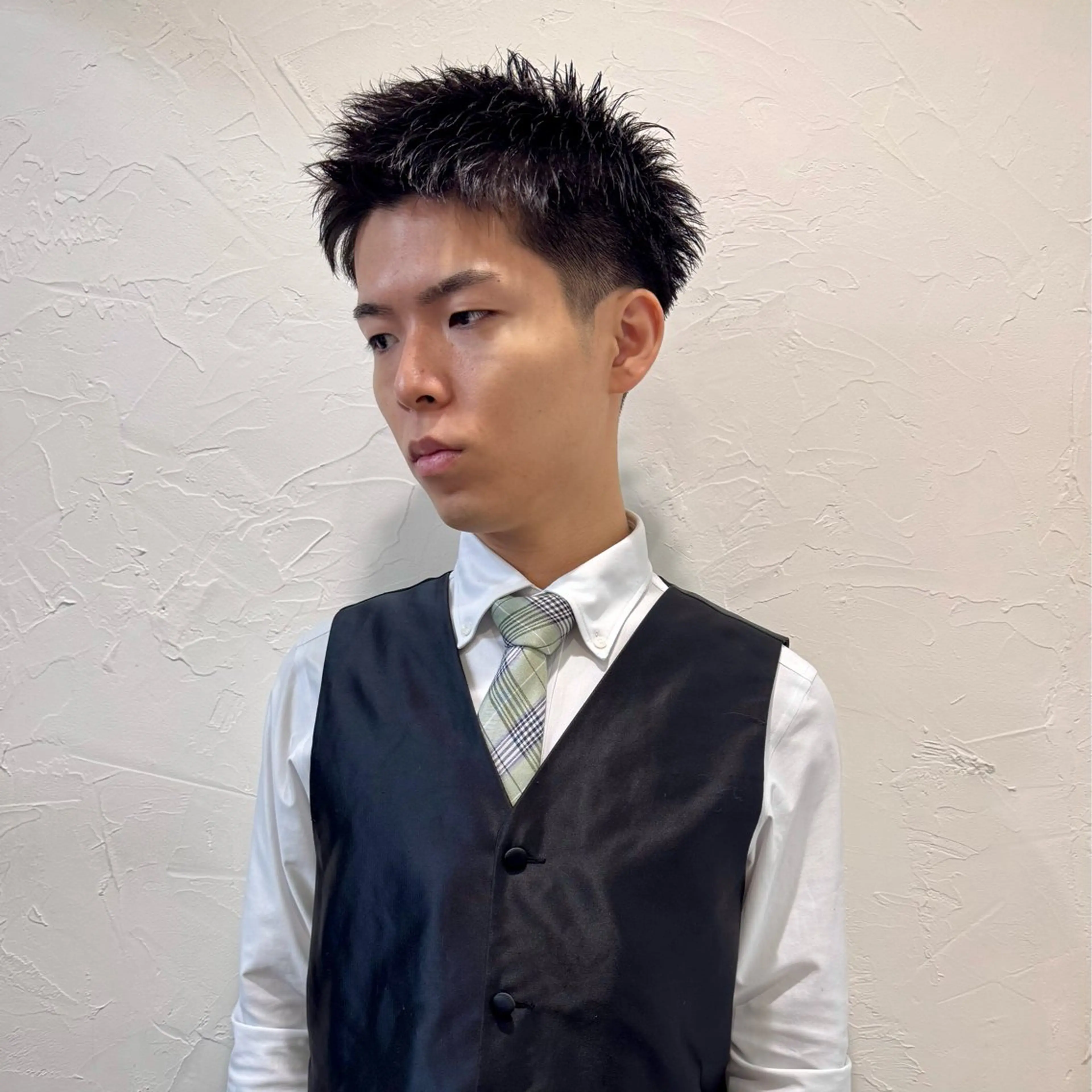 ショート メンズ アップバング メンズ就活ヘア メンズパーマ メンズショート スパイキーショート カット ヘアセット 【池袋/スパイキー ショート】ⓝⓘⓜⓤのヘアスタイル