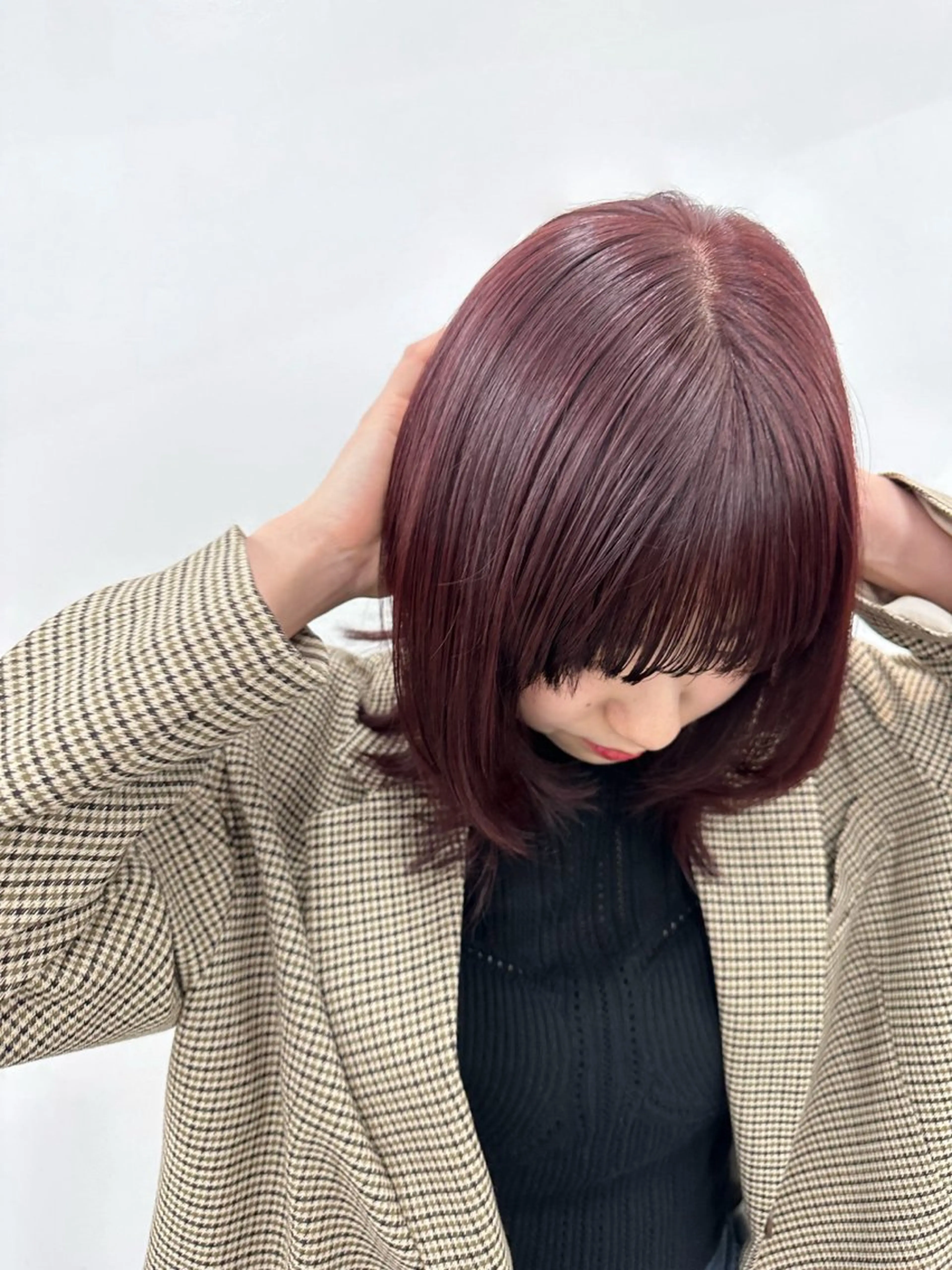 ミディアム 暖色/ダブルカラー/ レッド/ kanaのヘアスタイル